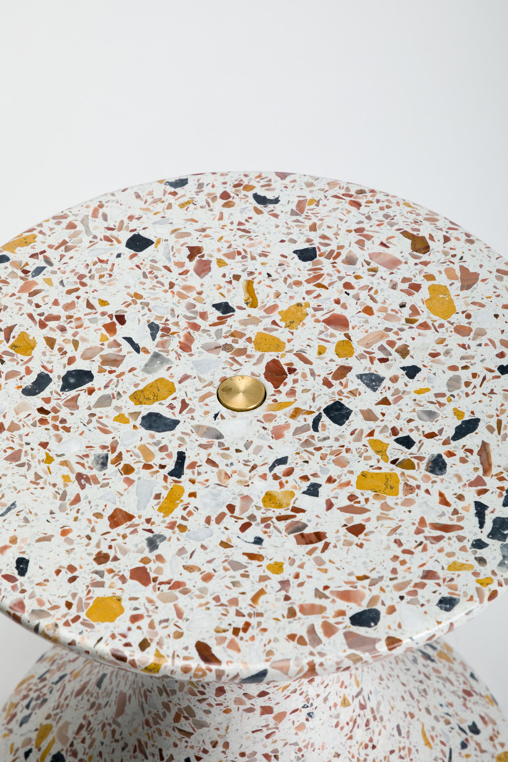 Confetti, Small Contemporary Indoor/Outdoor Terrazzo Side Table by Laun In New Condition For Sale In Los Angeles, CA