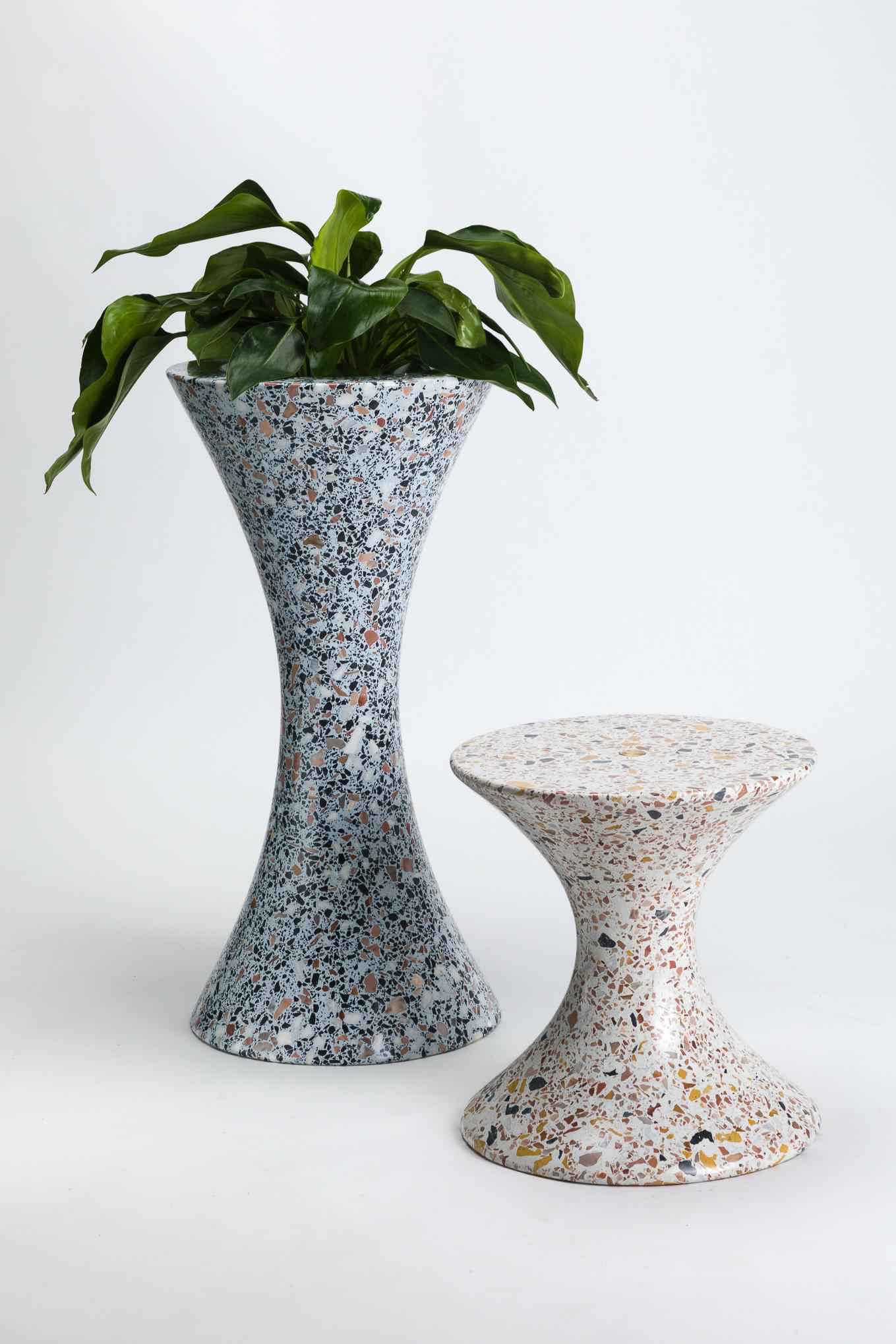 Confetti, Small Contemporary Indoor/Outdoor Terrazzo Side Table by Laun In New Condition In Los Angeles, CA