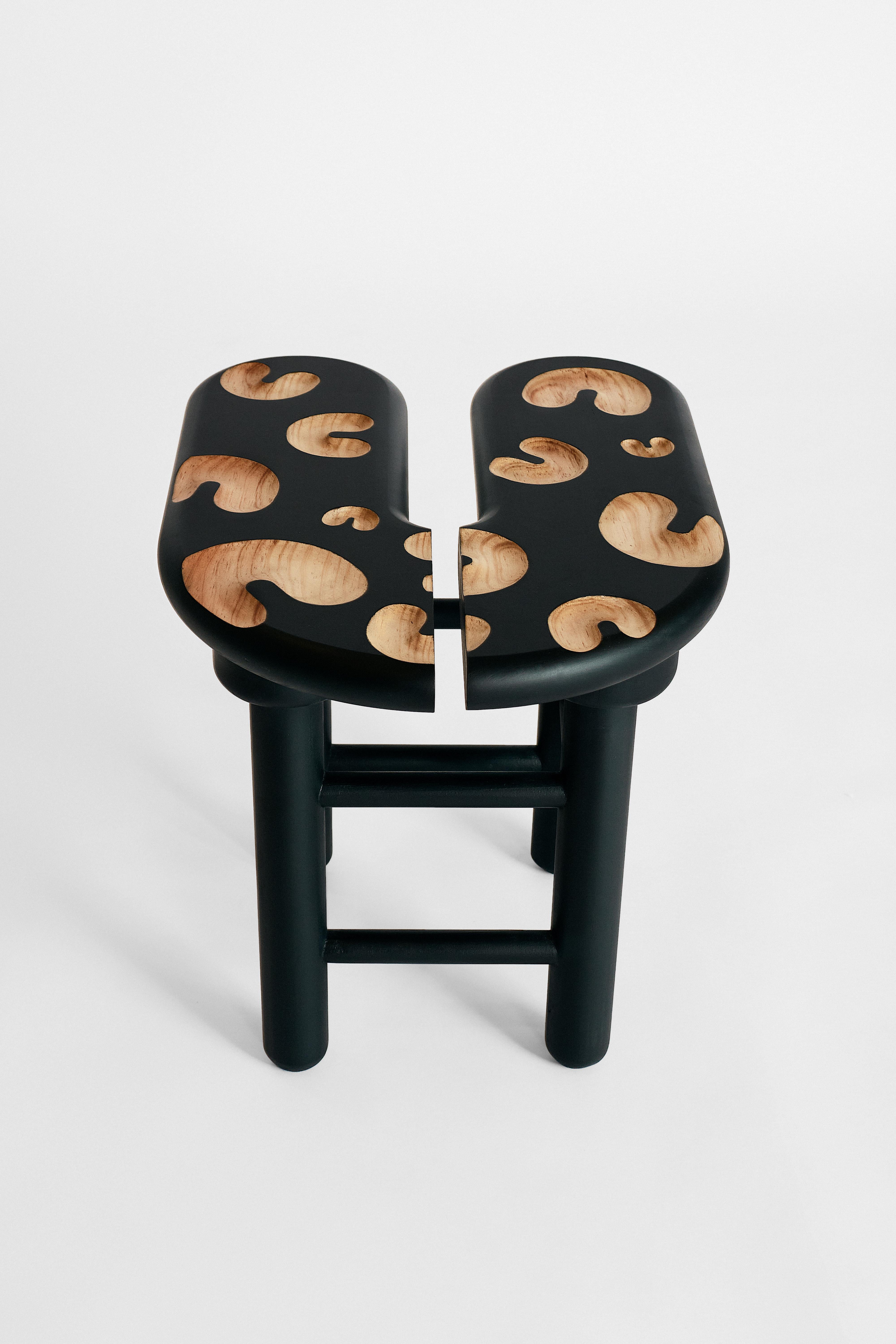 Confetti stool by Lilia Cruz Corona Garduño
Dimensions: W 40 x D 50 x H 43 cm
Materials: Ash wood, charcoal wood stain and polyurethane mate varnish.

Platalea studio was born out of a passion for both art and design. We love how both are so