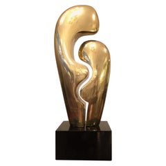 "Confidence" Signed and Numerated Gilded Bronze Sculpture by Philippe Jean 1970s