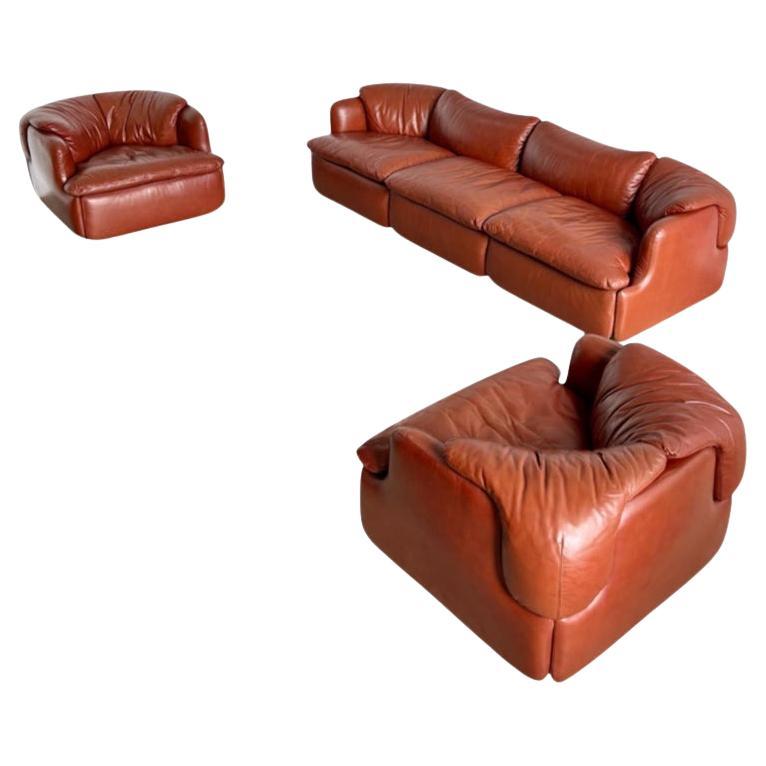 Confidential Alberto Rosselli for Saporiti Set Sofa For Sale