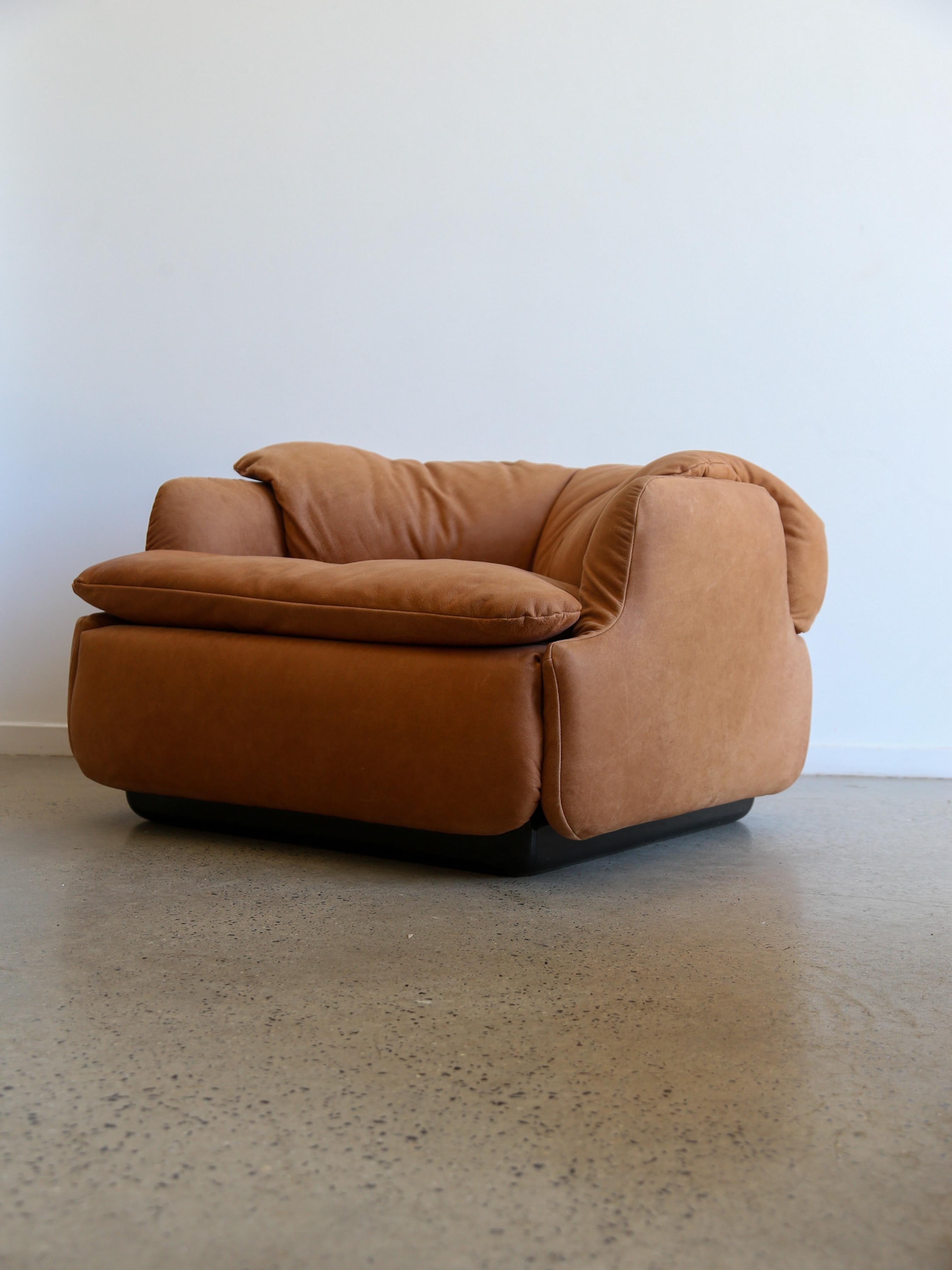 Ensemble de deux fauteuils de confiance d'Alberto Rosselli pour Saporiti, 1970 Bon état - En vente à Byron Bay, NSW