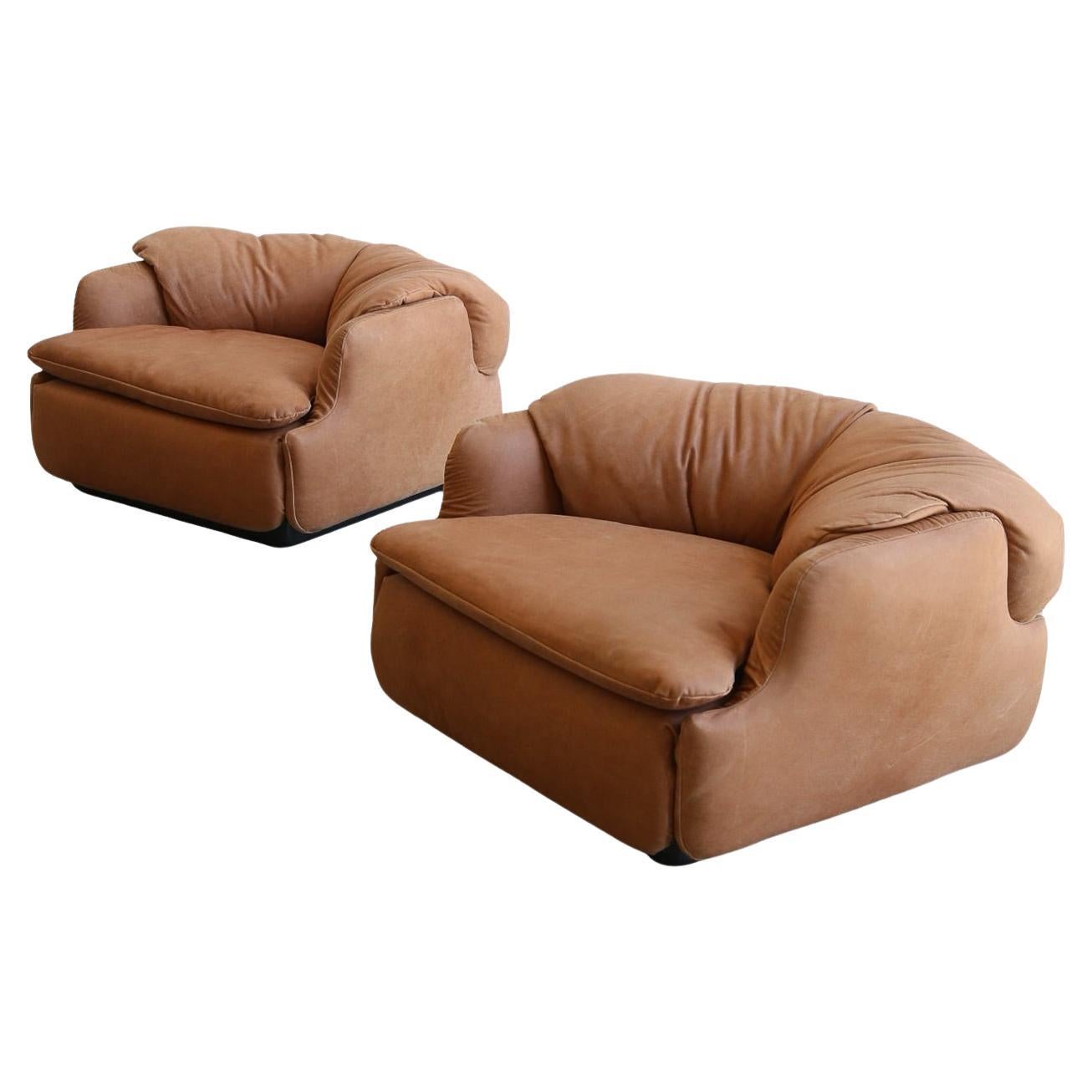 Confidential Armchairs Set of Two by Alberto Rosselli for Saporiti 1970s