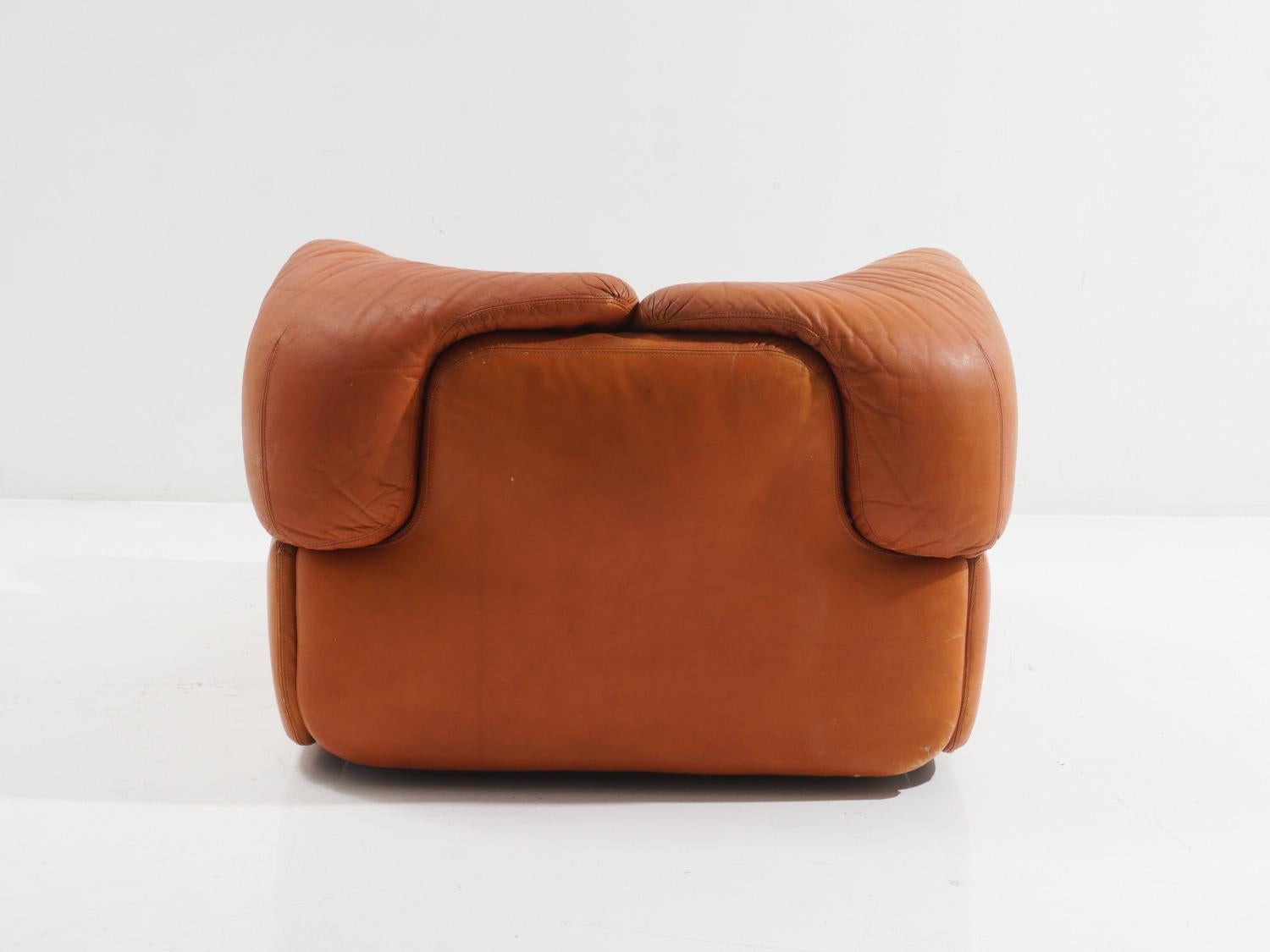 Mid-Century Modern Confidential Leather Chair by Alberto Rosselli, 1970s