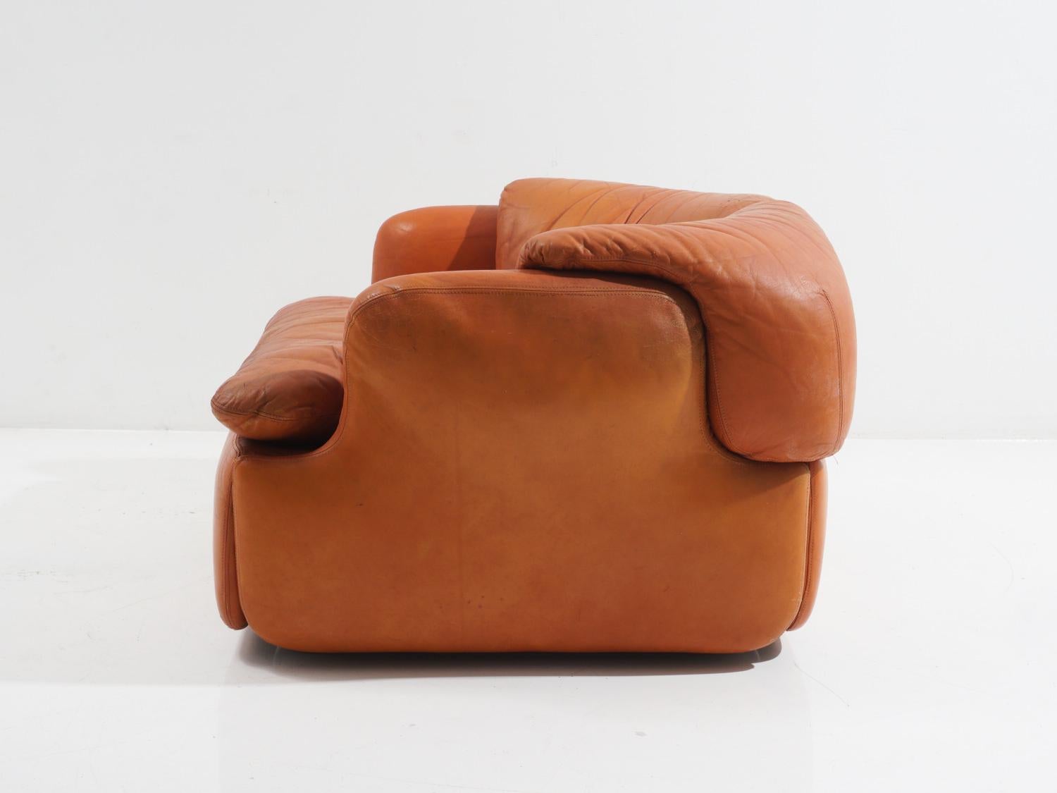 Italian Confidential Leather Chair by Alberto Rosselli, 1970s