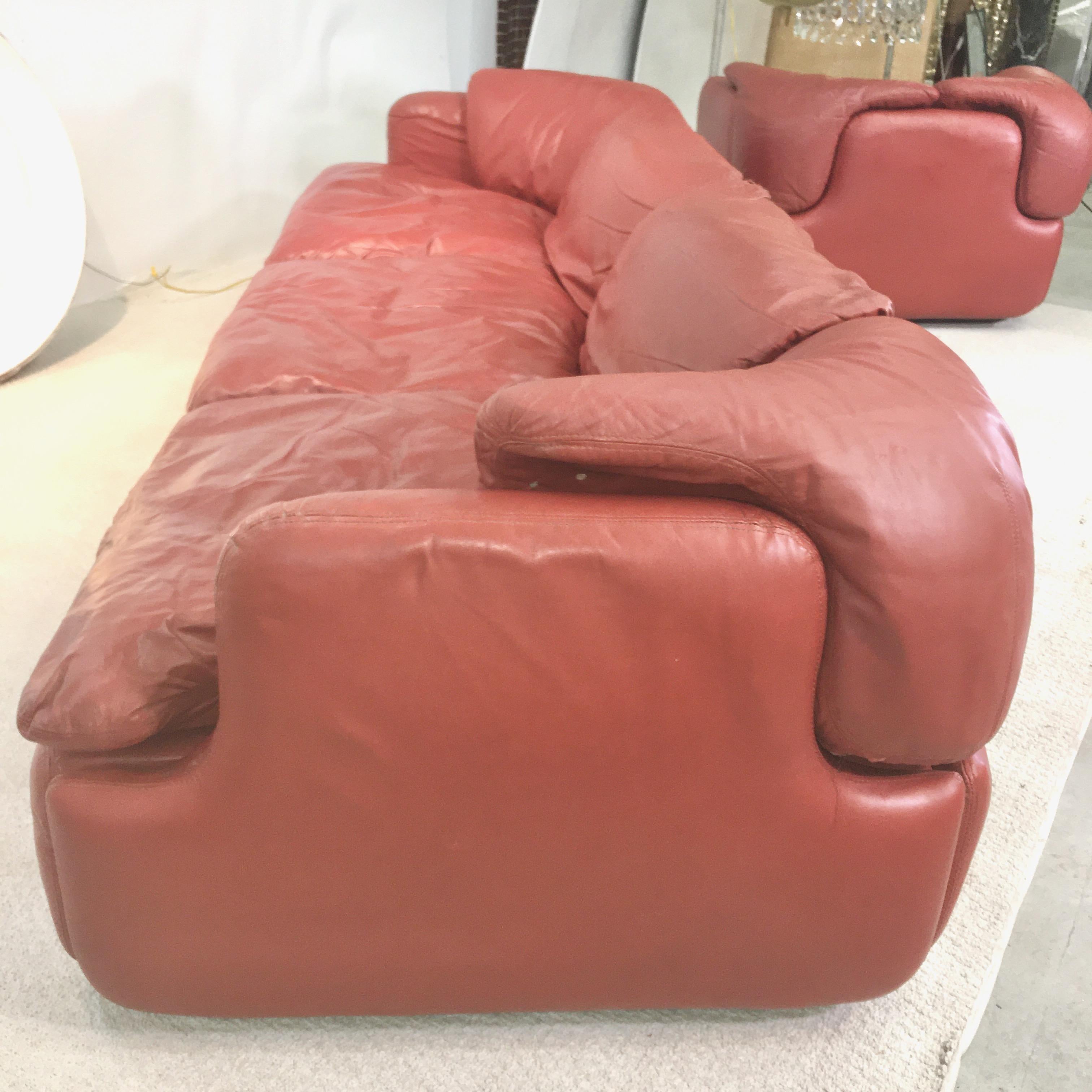 Fauteuil et chaise longue en cuir « Feature » d'Alberto Rosselli pour Saporiti en vente 1