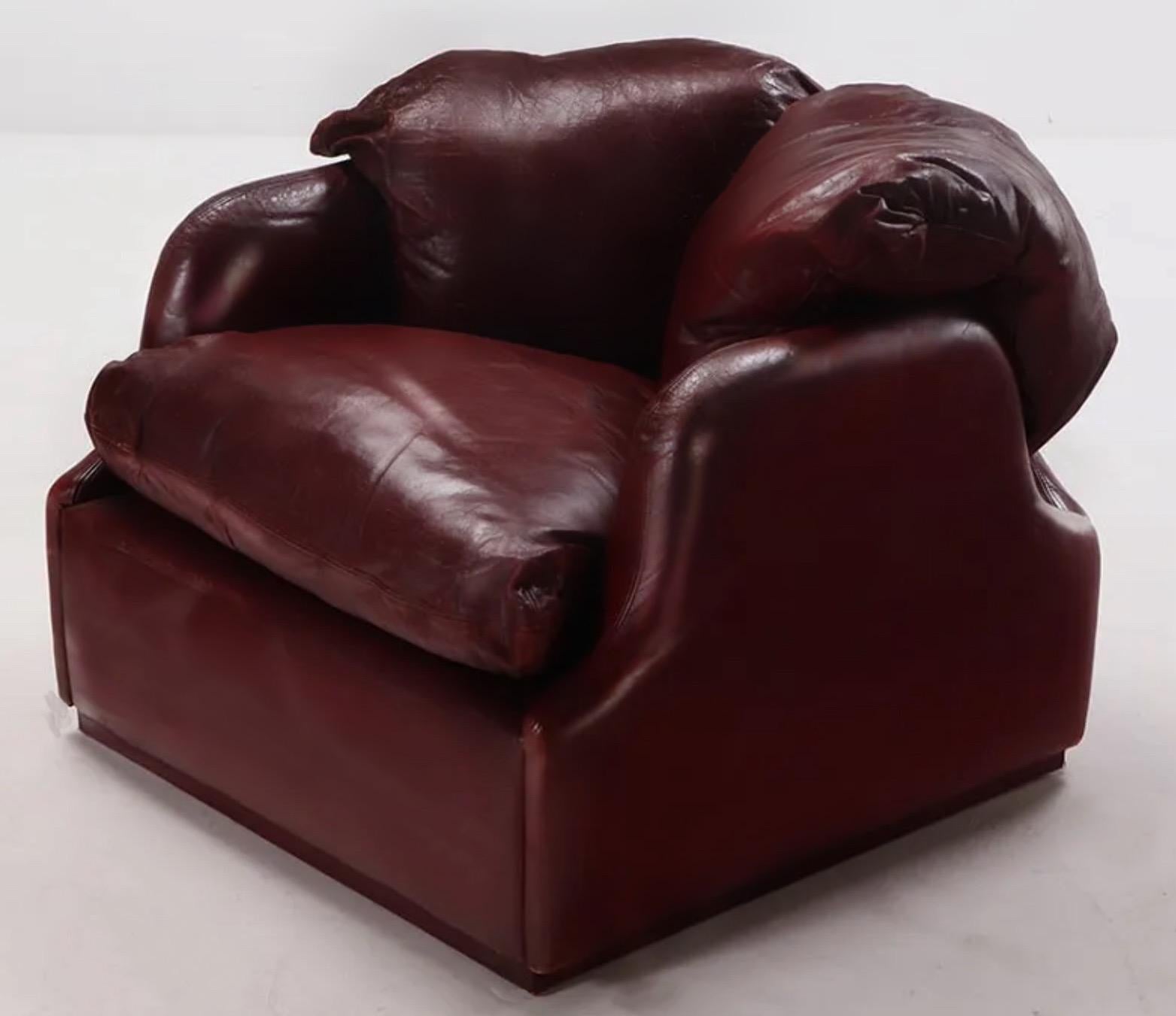 Mid-Century moderno Set da salotto Confidential in pelle cordovana, Alberto Rosselli, Saporiti, Italia