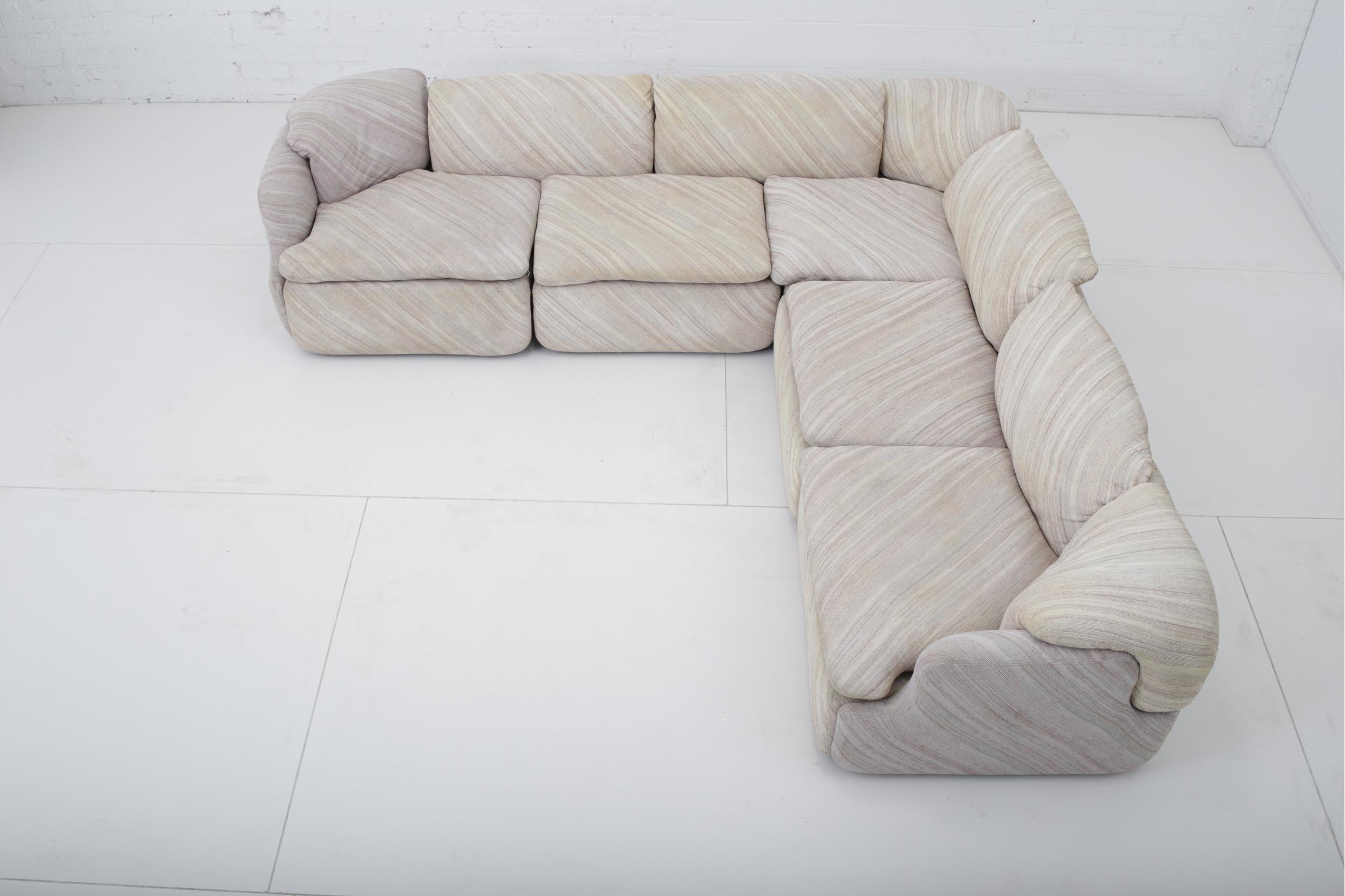 Sechsteiliges Sofa von Alberto Rosselli für Saporiti, Missoni-Stoff (Moderne der Mitte des Jahrhunderts)