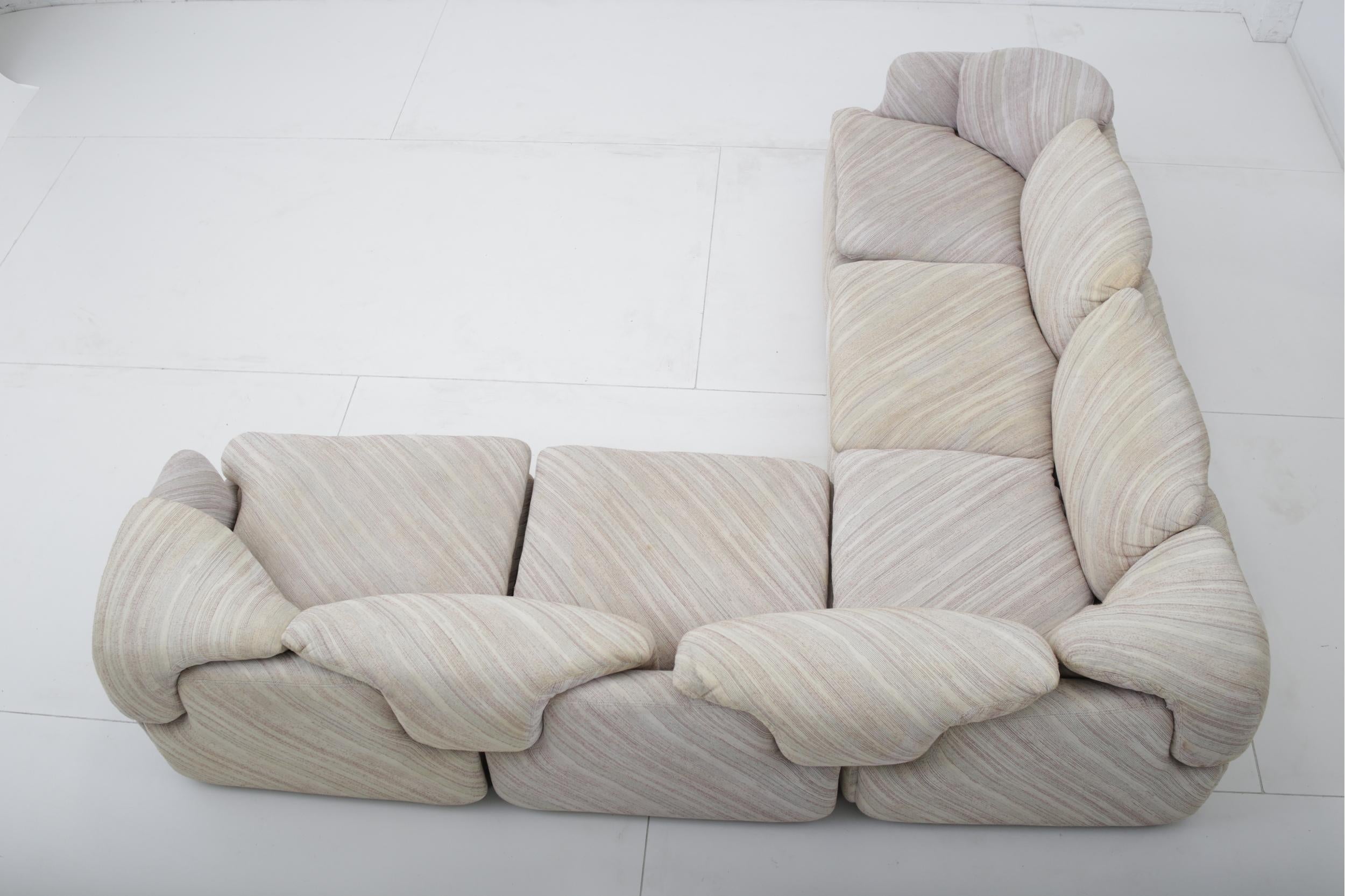 Italian ‘Confidential” Sectional Sofa by Alberto Rosselli for Saporiti, Missoni Fabric