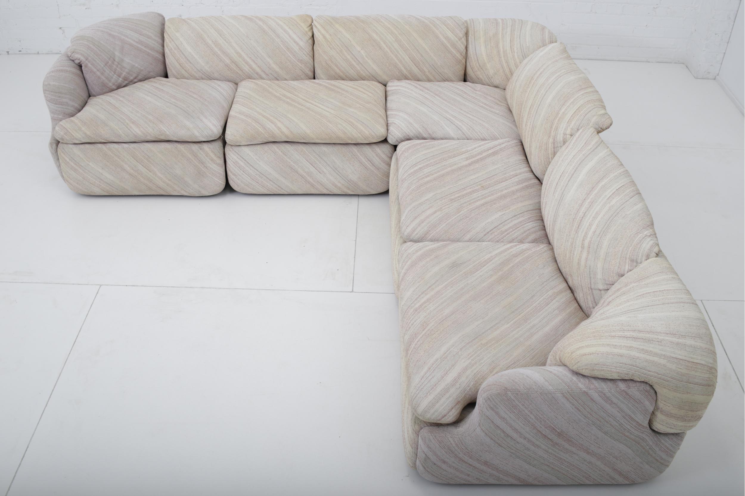 Sechsteiliges Sofa von Alberto Rosselli für Saporiti, Missoni-Stoff 2