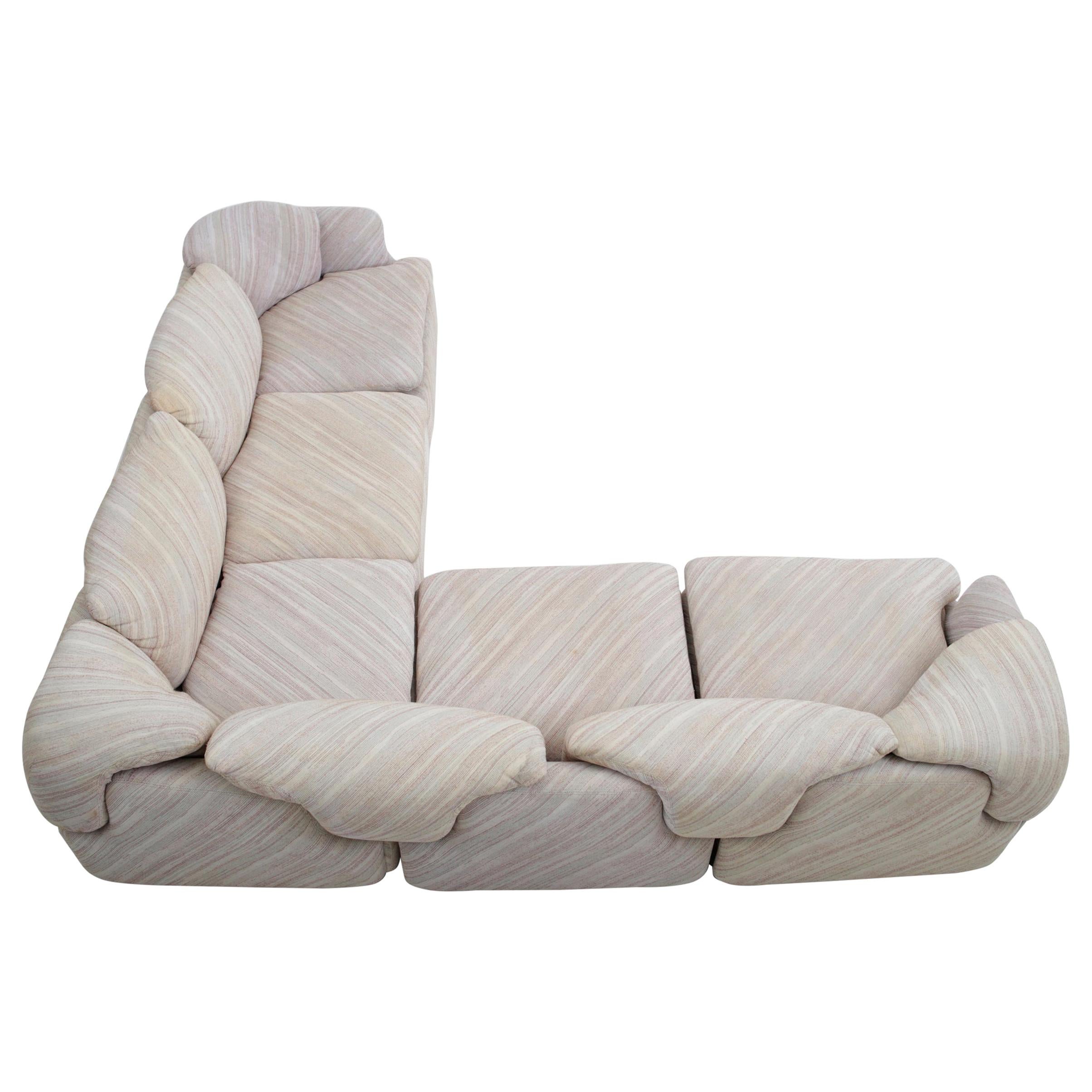 ‘Confidential” Sectional Sofa by Alberto Rosselli for Saporiti, Missoni Fabric