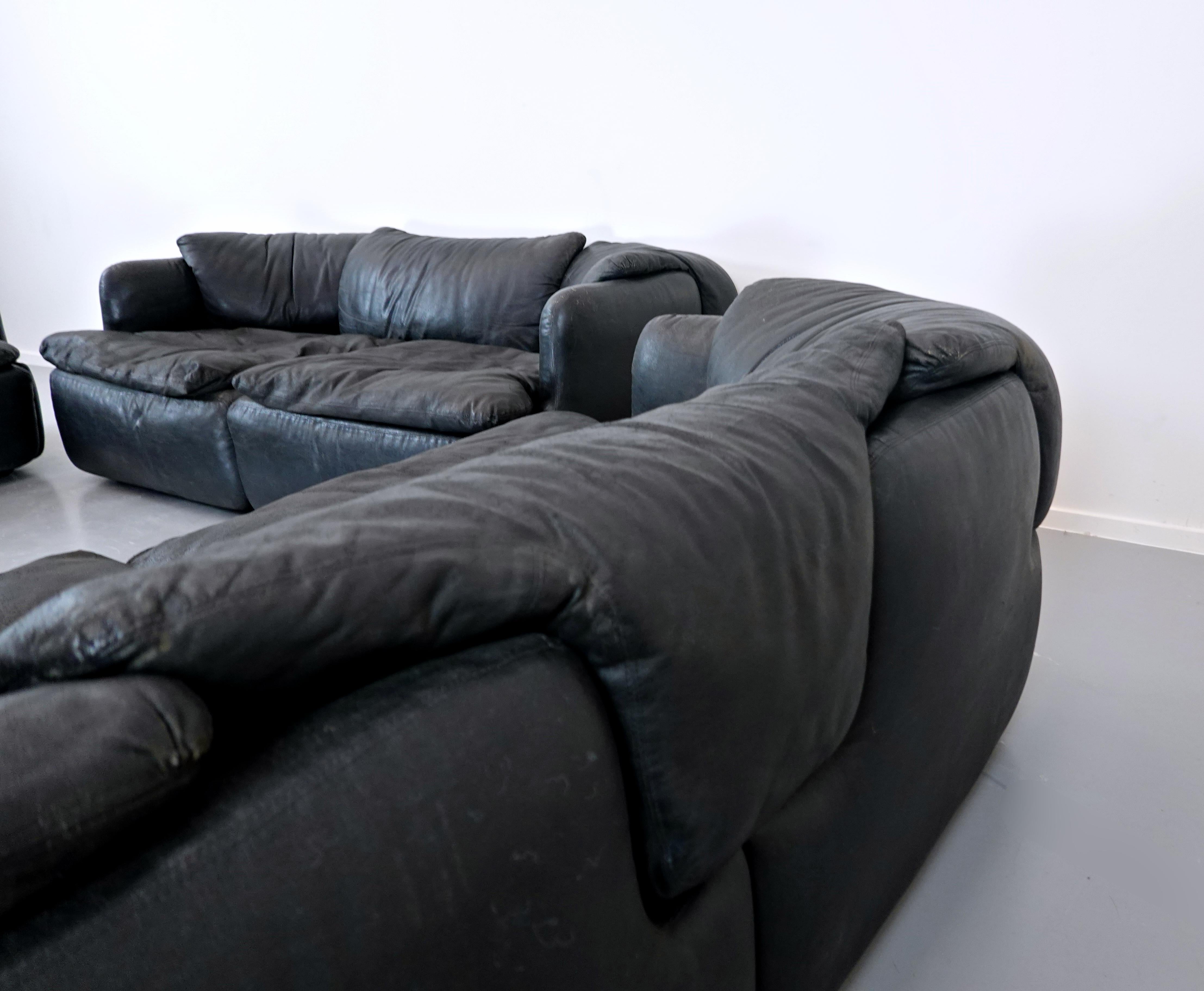 Confidential Sofa, Faux Leather, by Alberto Rosselli for Saporiti, 1971 4