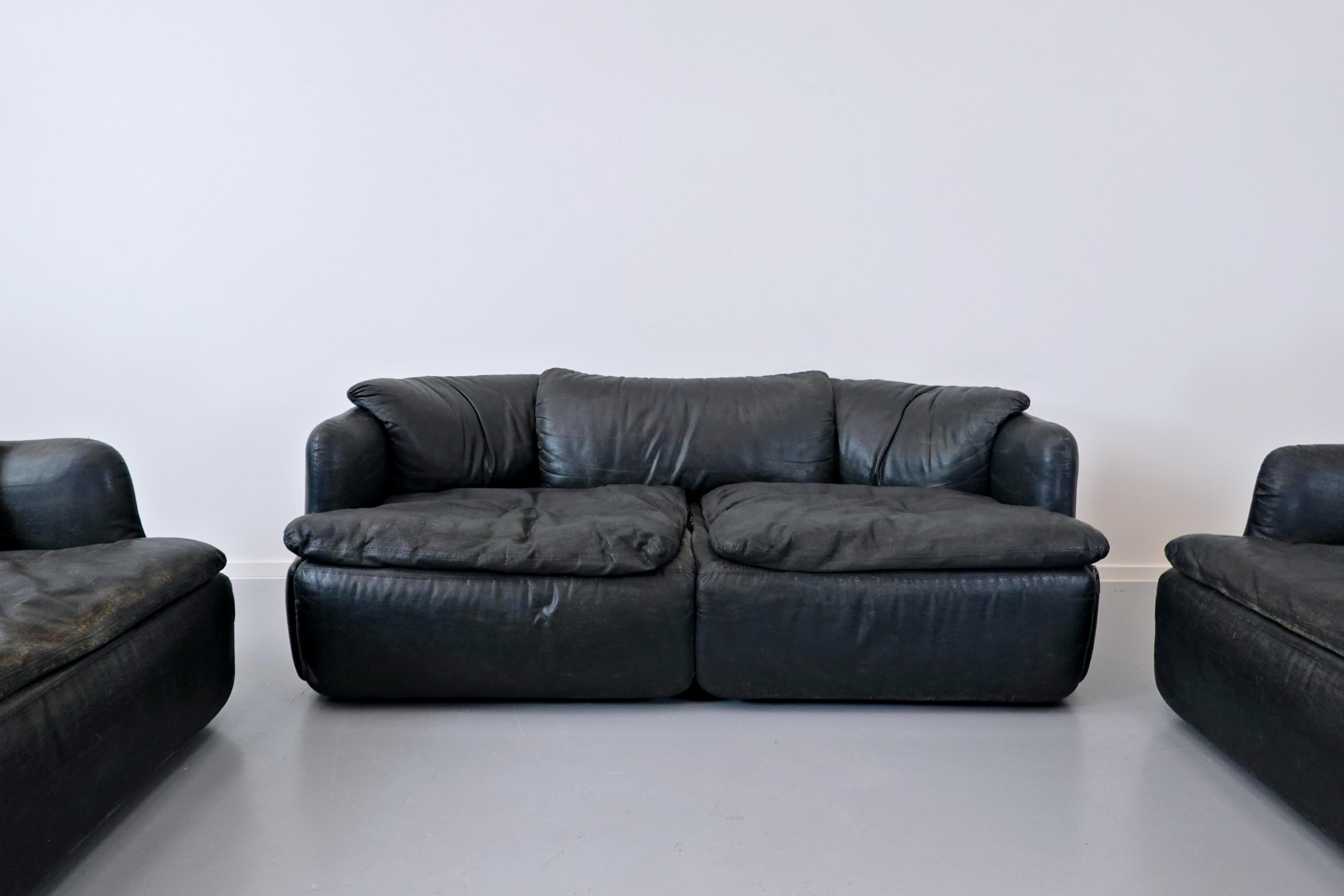 Confidential Sofa, Faux Leather, by Alberto Rosselli for Saporiti, 1971 5