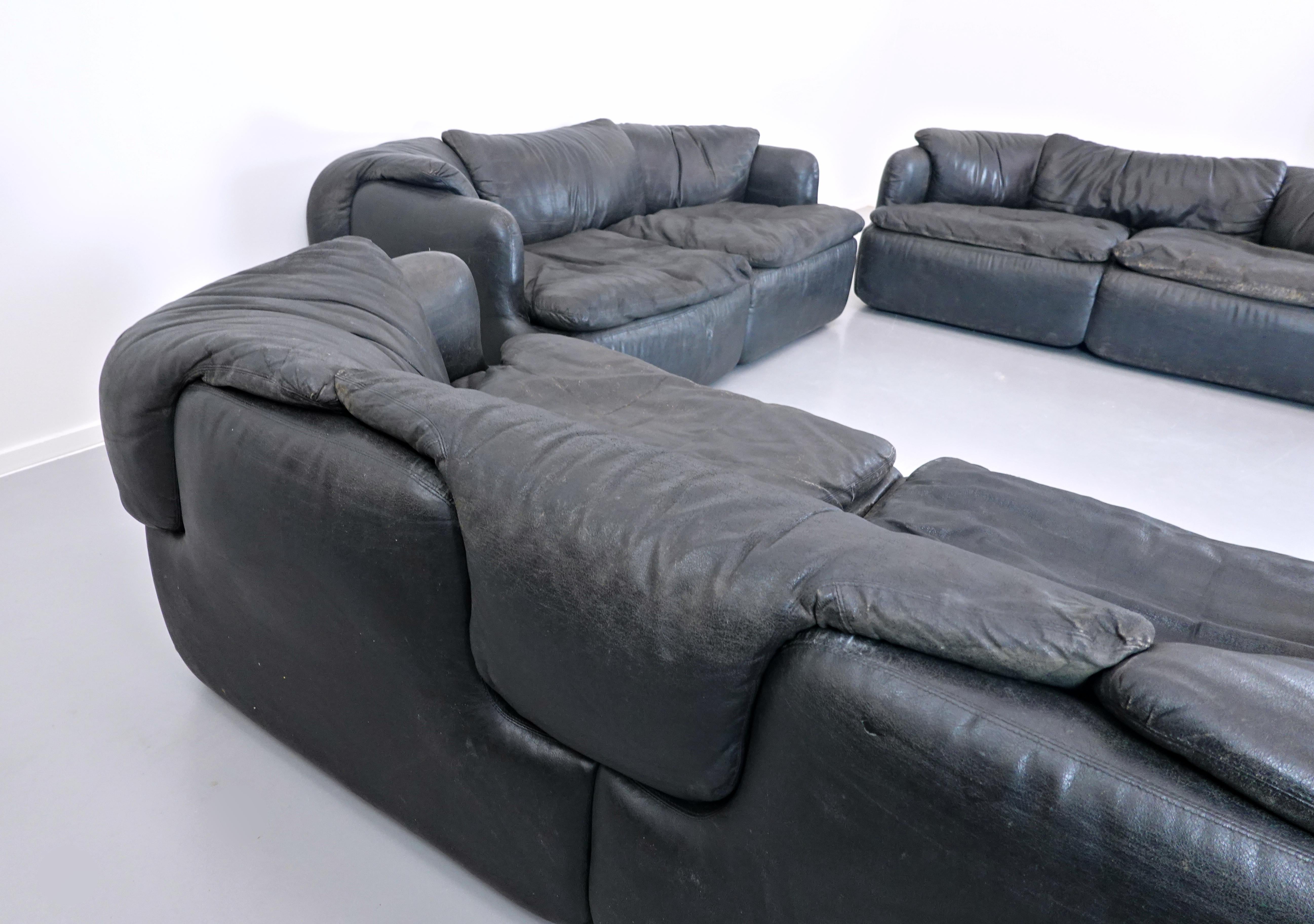 Confidential Sofa, Faux Leather, by Alberto Rosselli for Saporiti, 1971 6