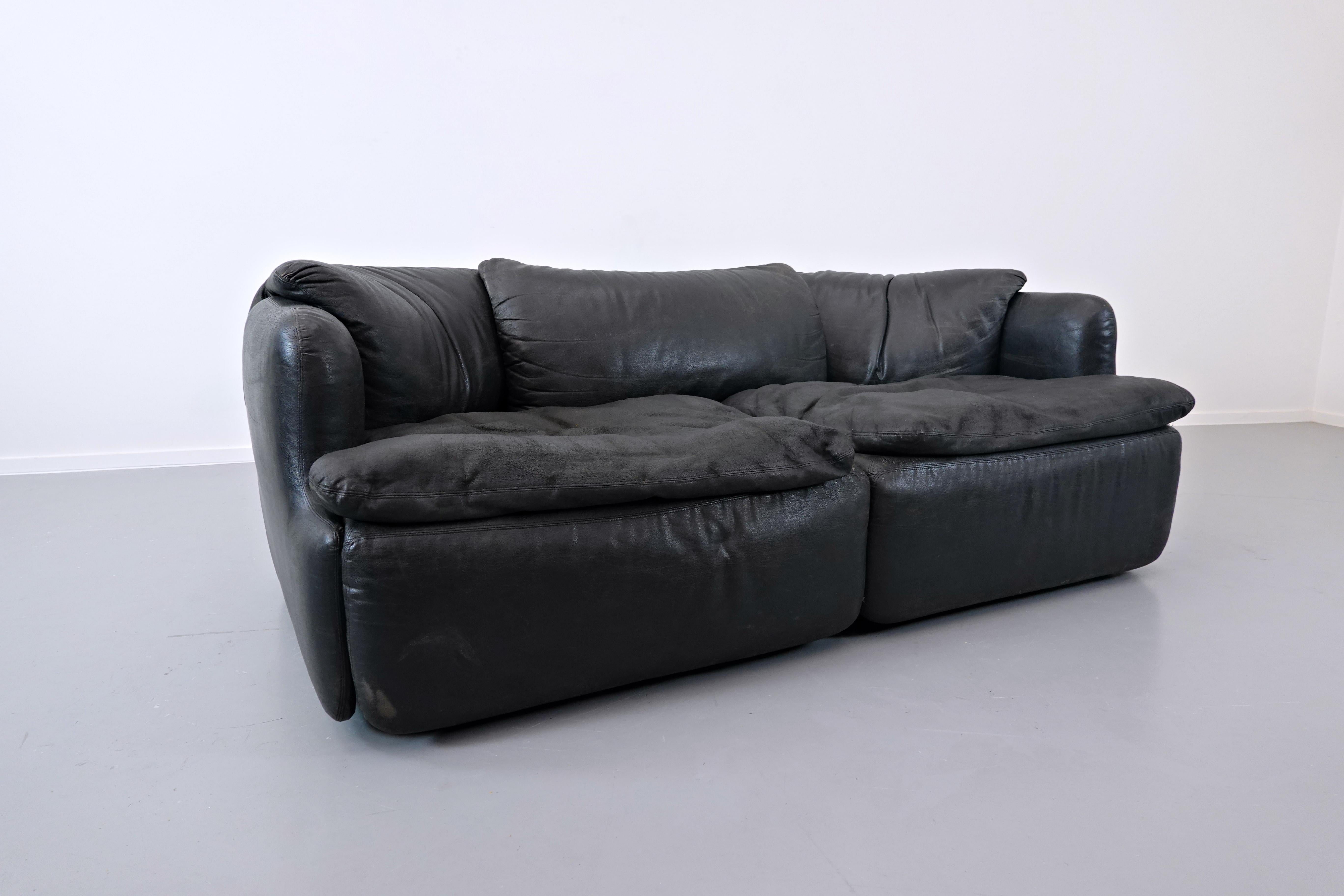 Confidential Sofa, Faux Leather, by Alberto Rosselli for Saporiti, 1971 11
