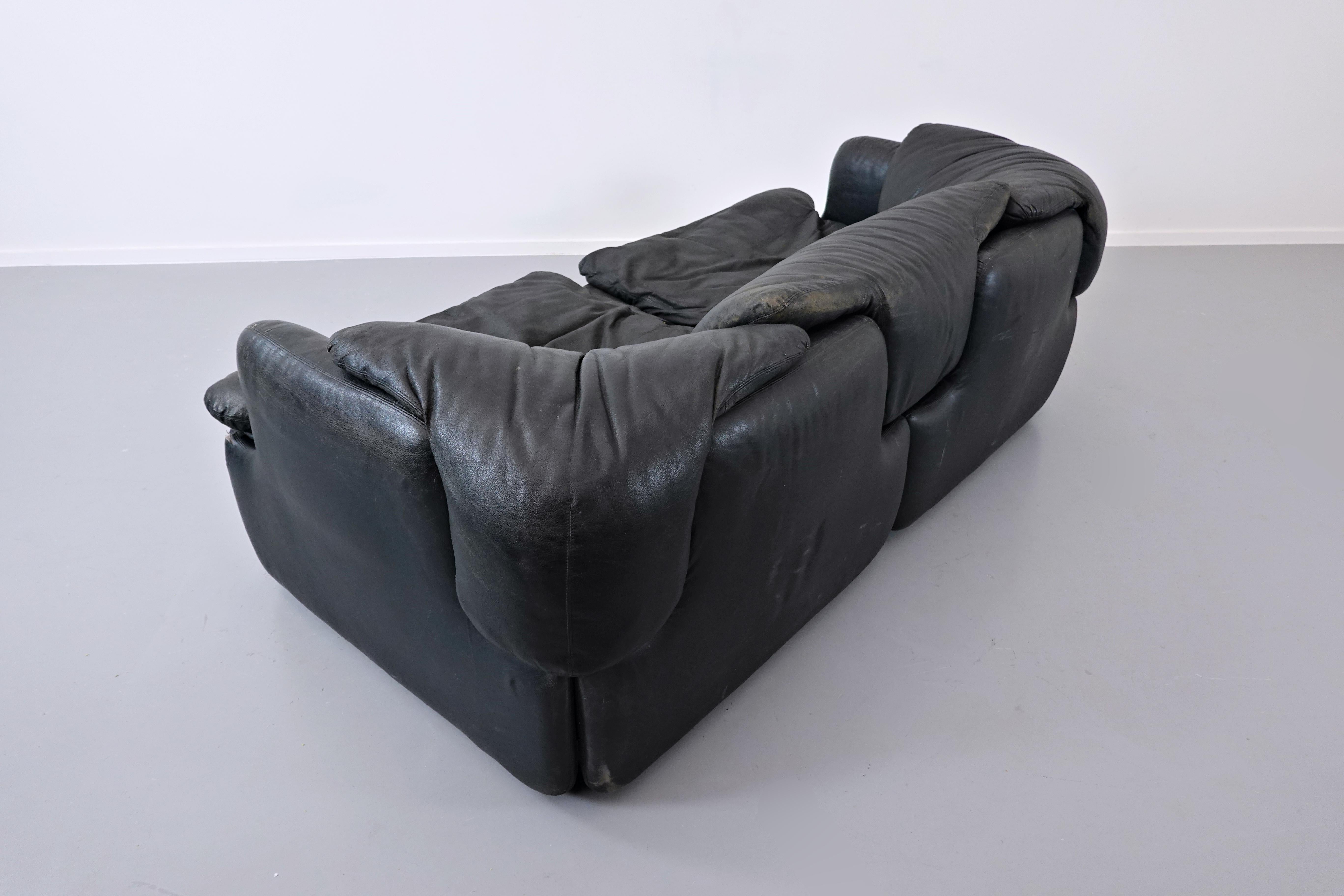 Confidential Sofa, Faux Leather, by Alberto Rosselli for Saporiti, 1971 14