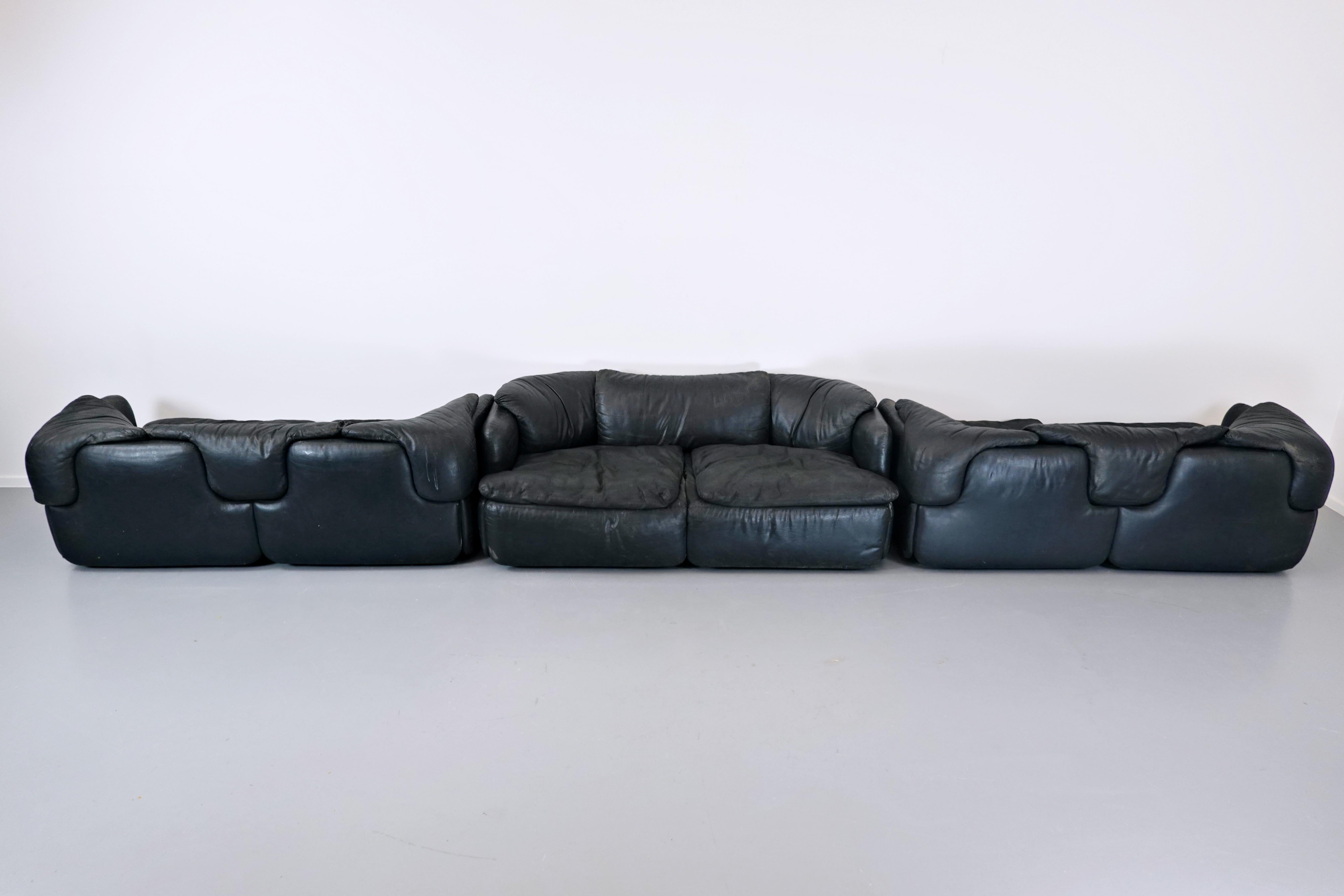 Confidential Sofa, Faux Leather, by Alberto Rosselli for Saporiti, 1971 1