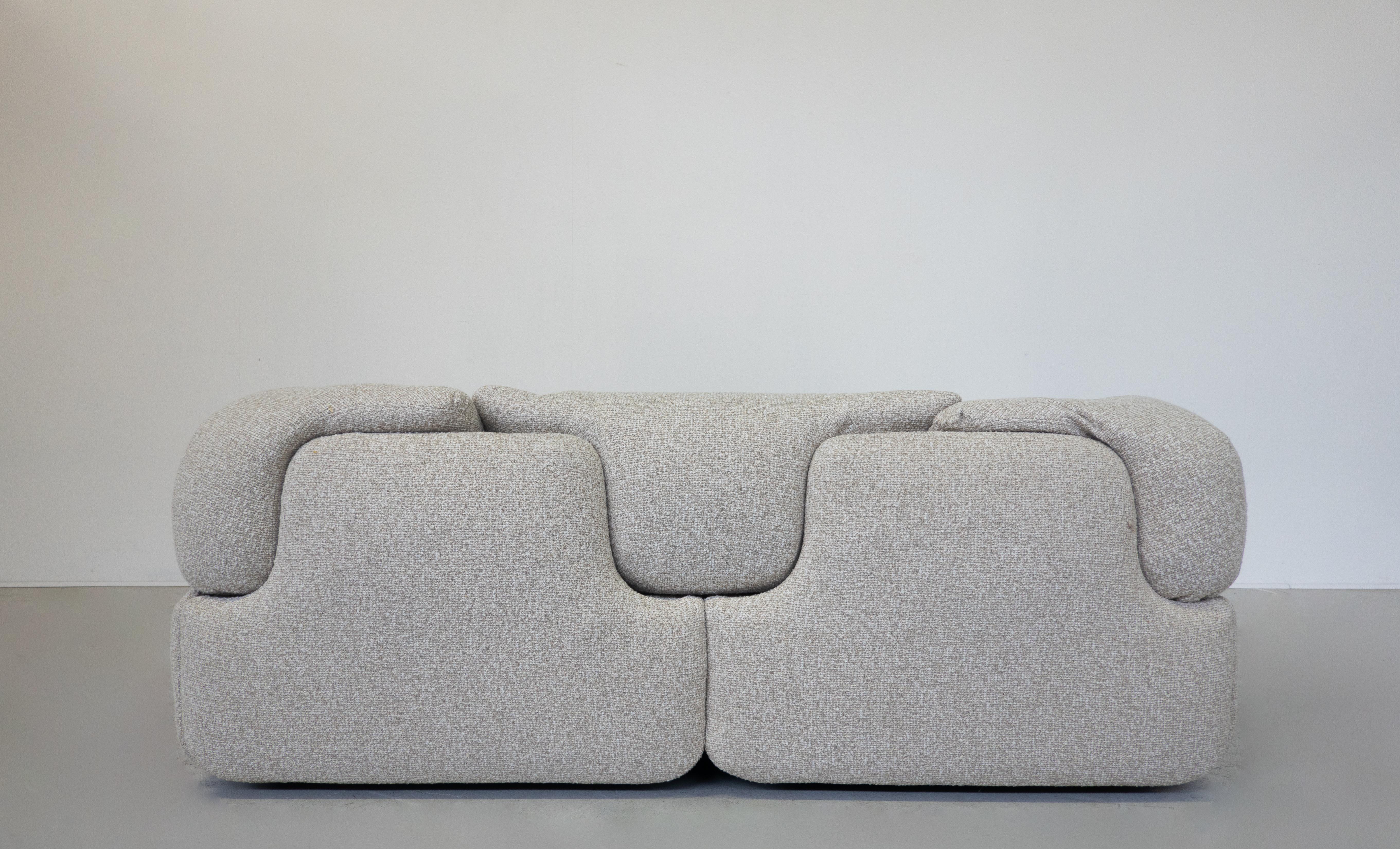 Fabric Confidential Sofa by Alberto Rosselli for Saporiti, Italy, 1970s 