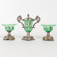 Confiturier and its Two Jam Display Stands, Antique Charles X Period.