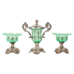 Confiturier and its Two Jam Display Stands, Antique Charles X Period.