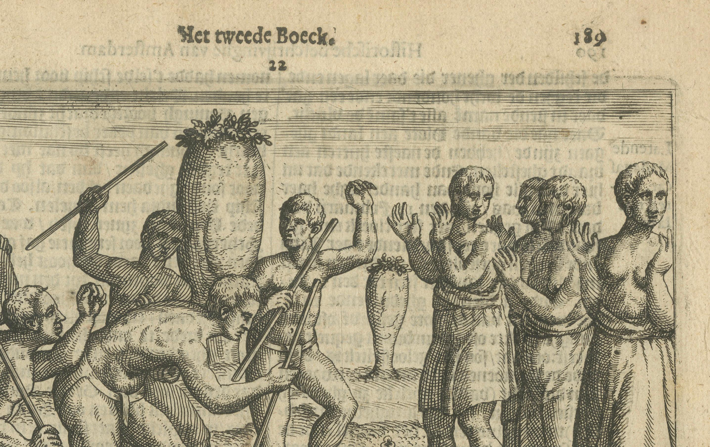 Néerlandais Conflict Between Island Natives, from Pontanus’ History of Amsterdam, 1611 en vente