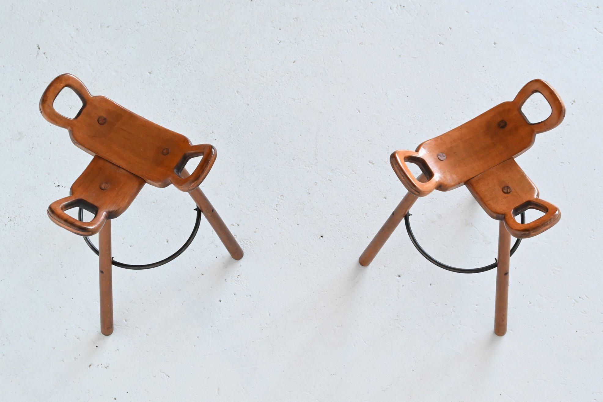 Late 20th Century Confonorm Pair of Marbella Brutalist Bar Stools, Spain, 1970