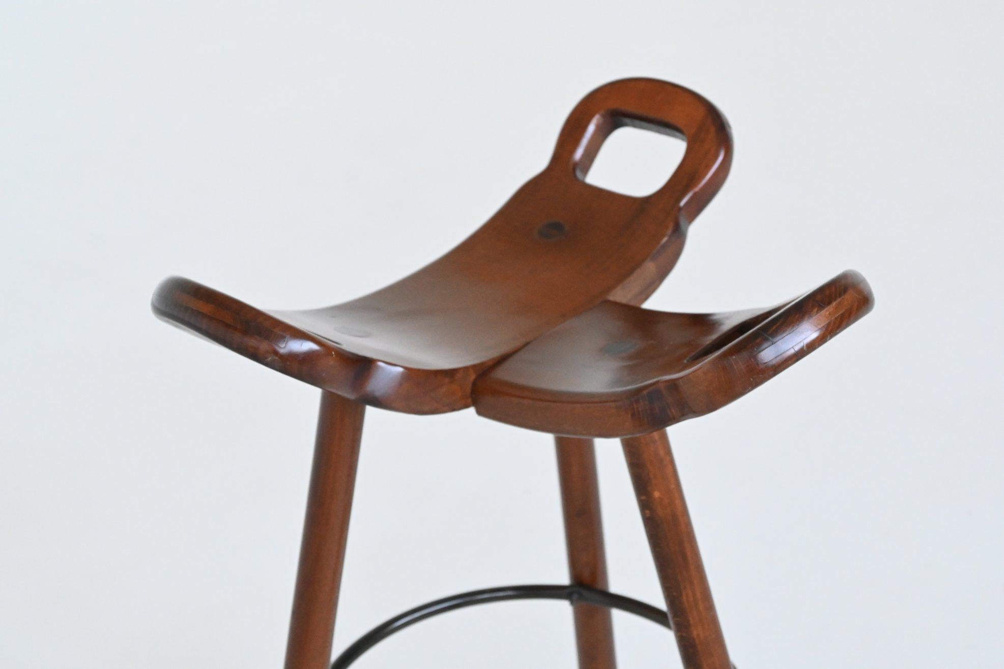 Confonorm set of six Marbella brutalist bar stools Spain 1970 11