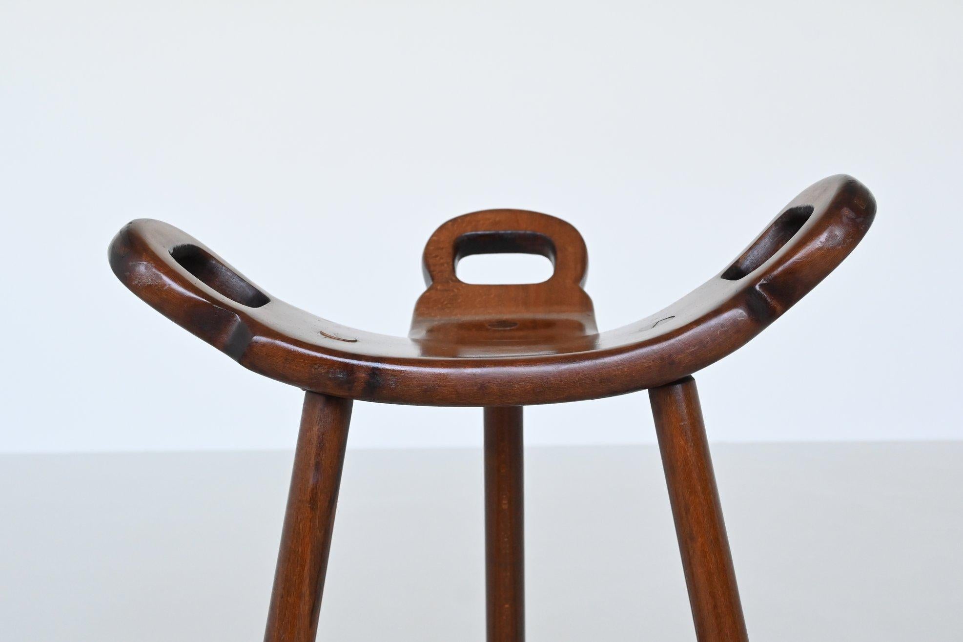Confonorm set of six Marbella brutalist bar stools Spain 1970 12