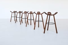 Confonorm set of six Marbella brutalist bar stools Spain 1970
