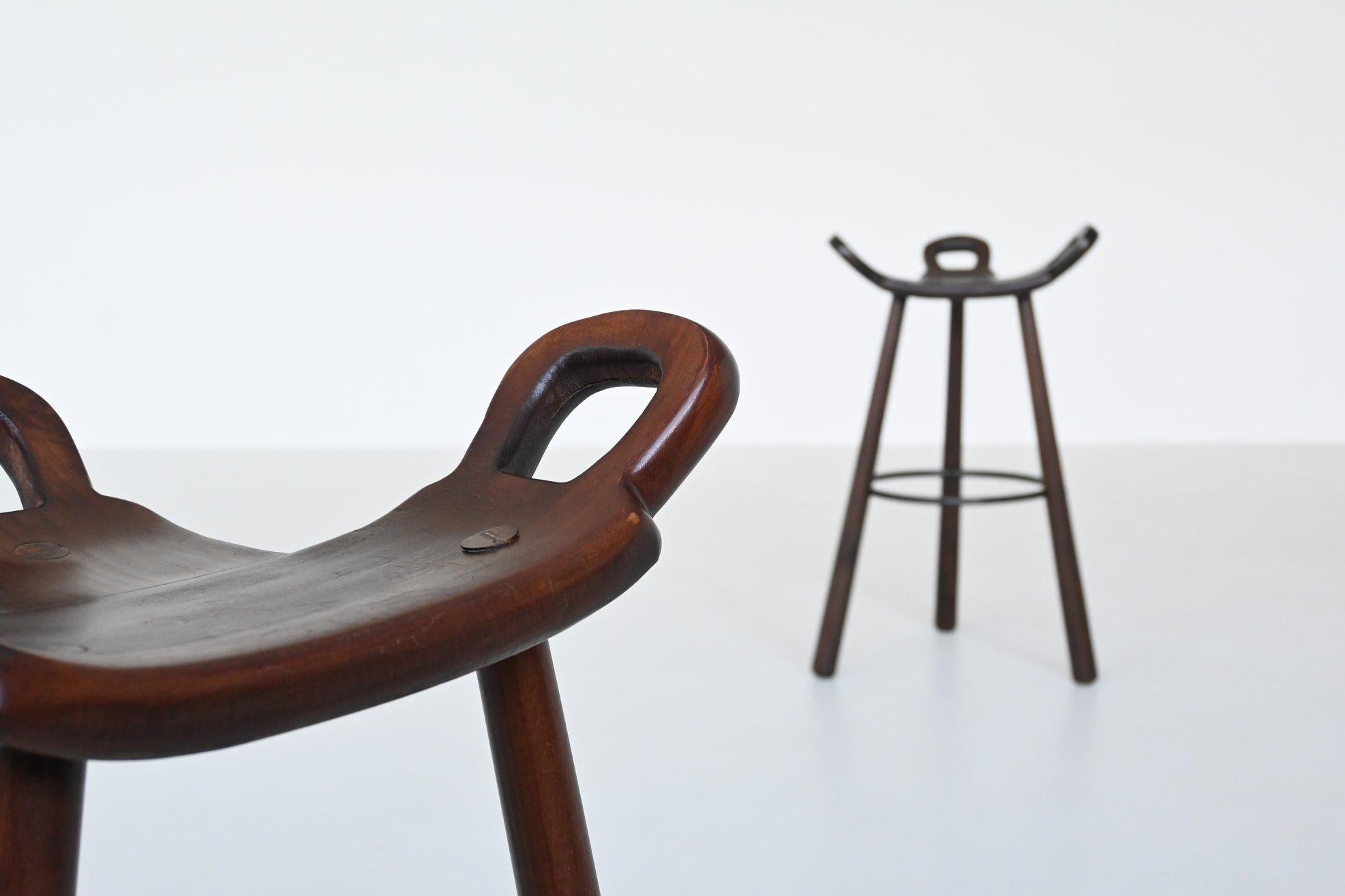 Confonorm six “Marbella” brutalist bar stools Spain 1970 3