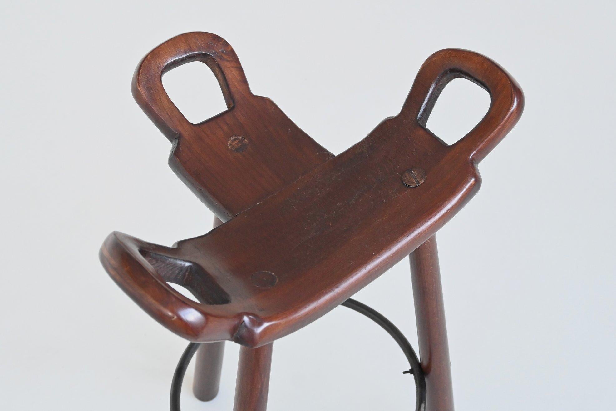 Confonorm six “Marbella” brutalist bar stools Spain 1970 5