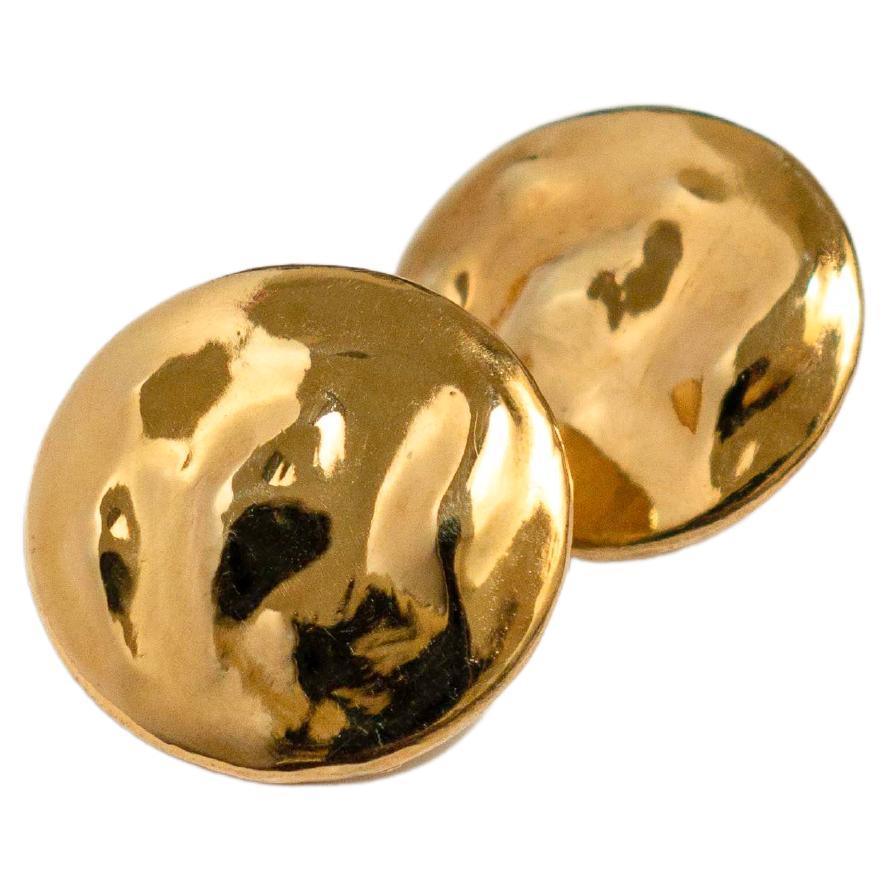 Cong Yu 18kt Gold Vermeil Medium Statement Organic Round Stud Earrings For Sale