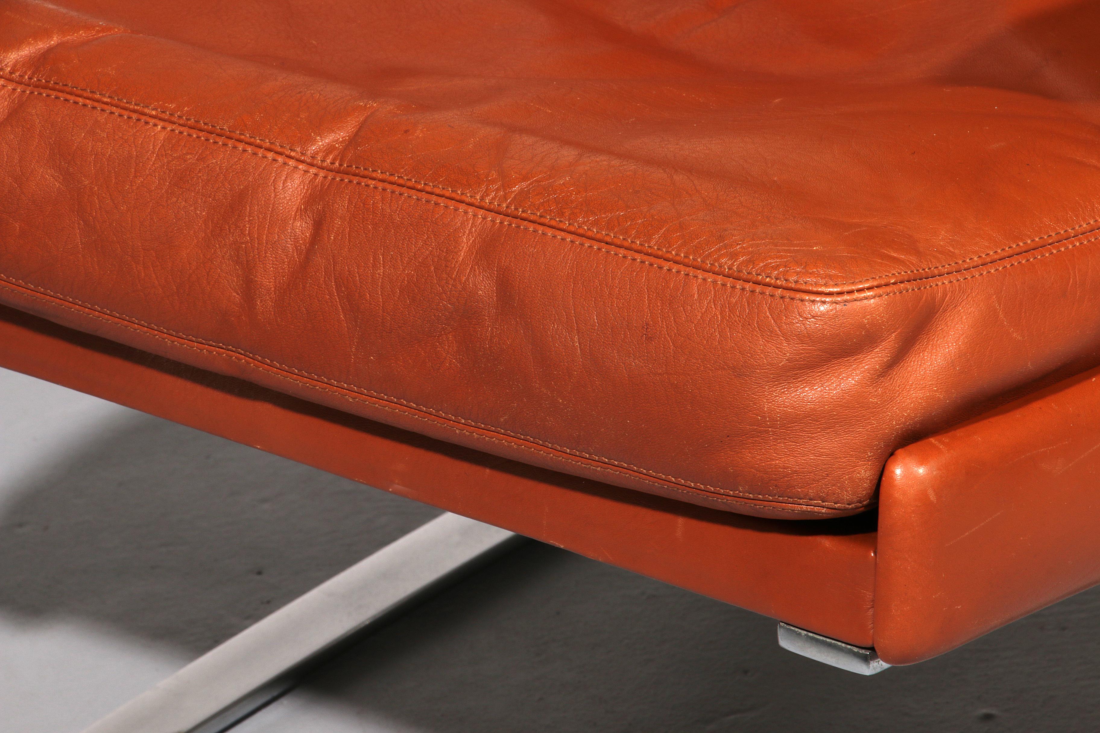 Congnac Leather COR SWING Lounch Chair whit Otterman By Adolf & Schöpfer 1976 For Sale 6