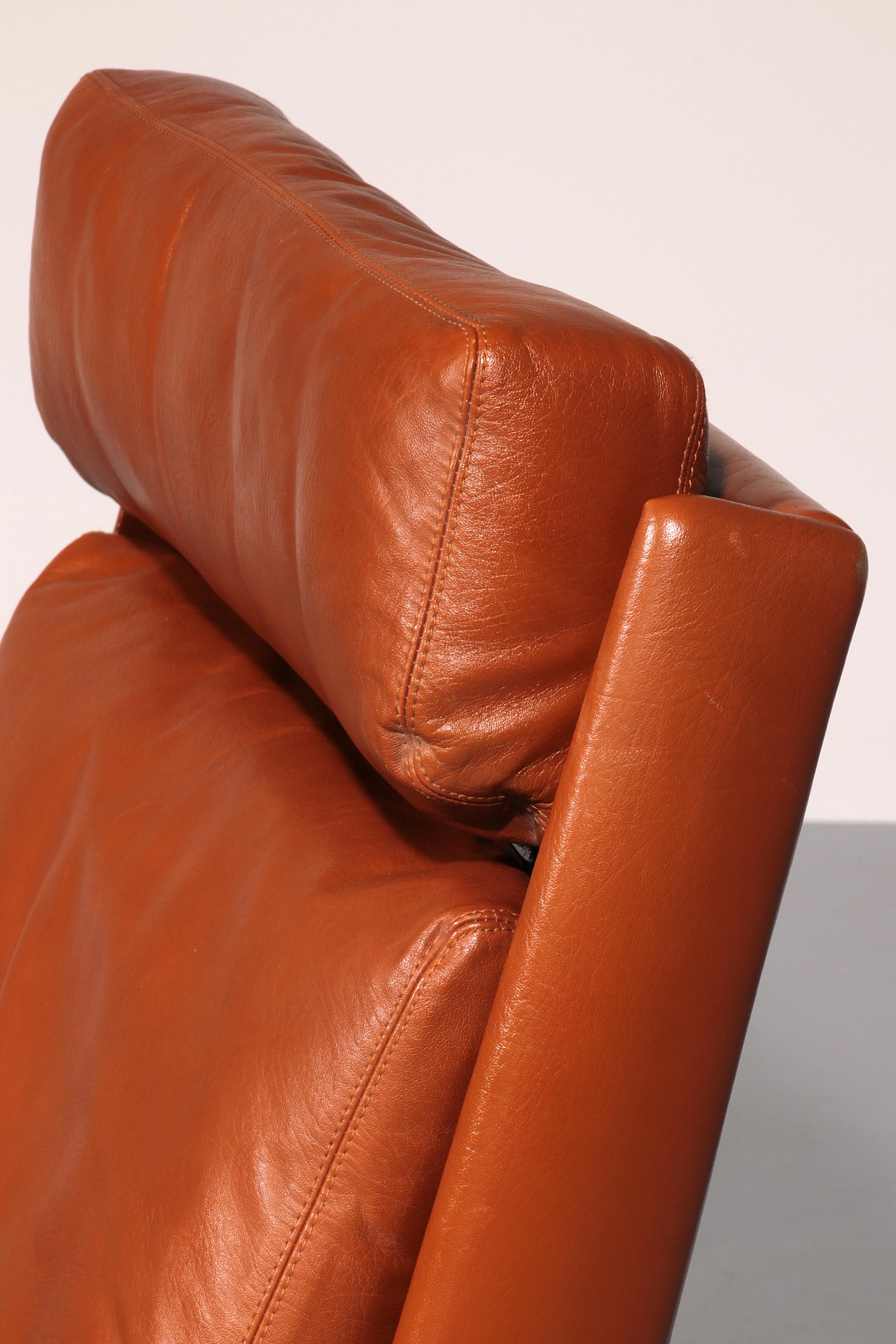 Congnac Leather COR SWING Lounch Chair whit Otterman By Adolf & Schöpfer 1976 For Sale 7
