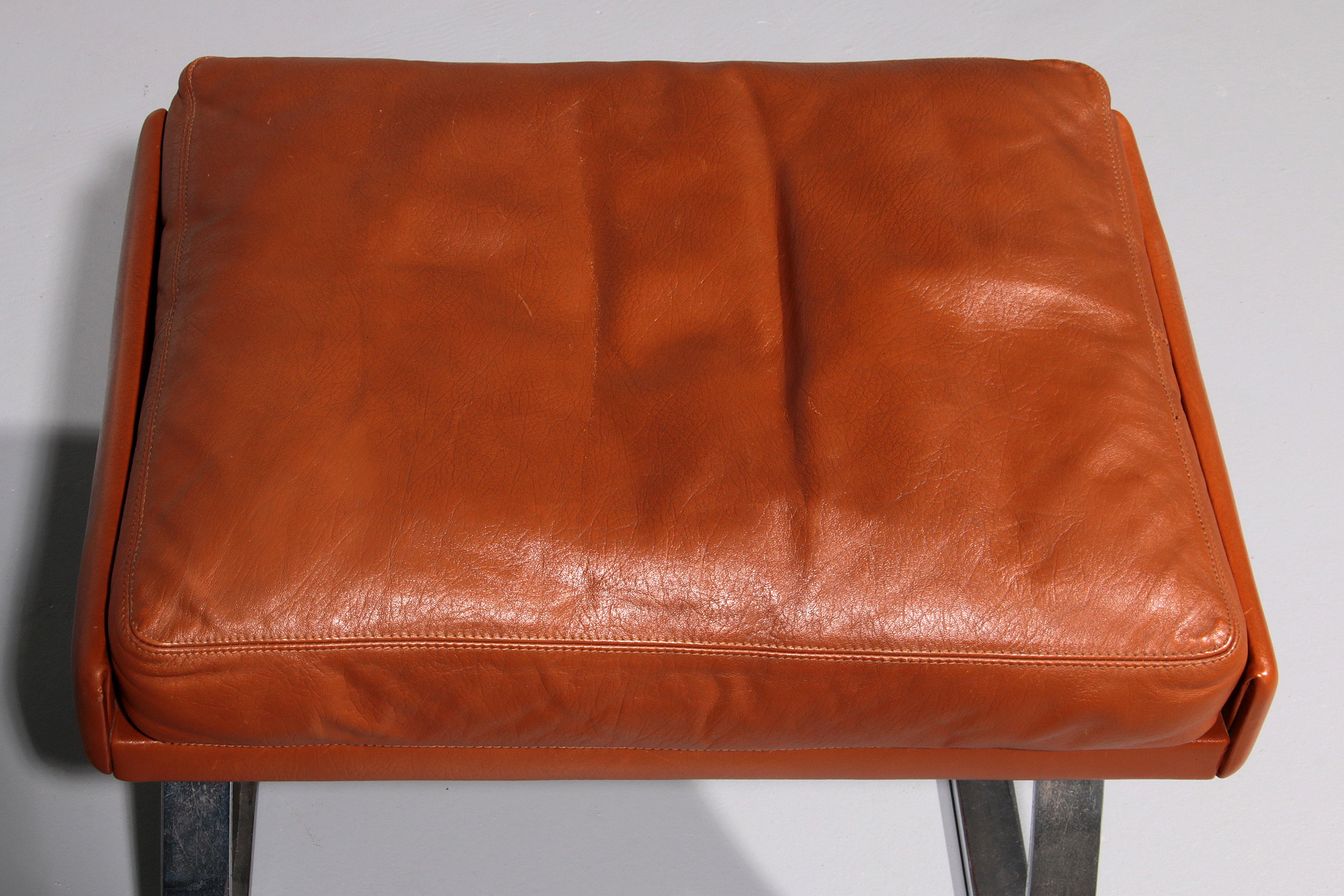 Congnac Leather COR SWING Lounch Chair whit Otterman By Adolf & Schöpfer 1976 For Sale 10