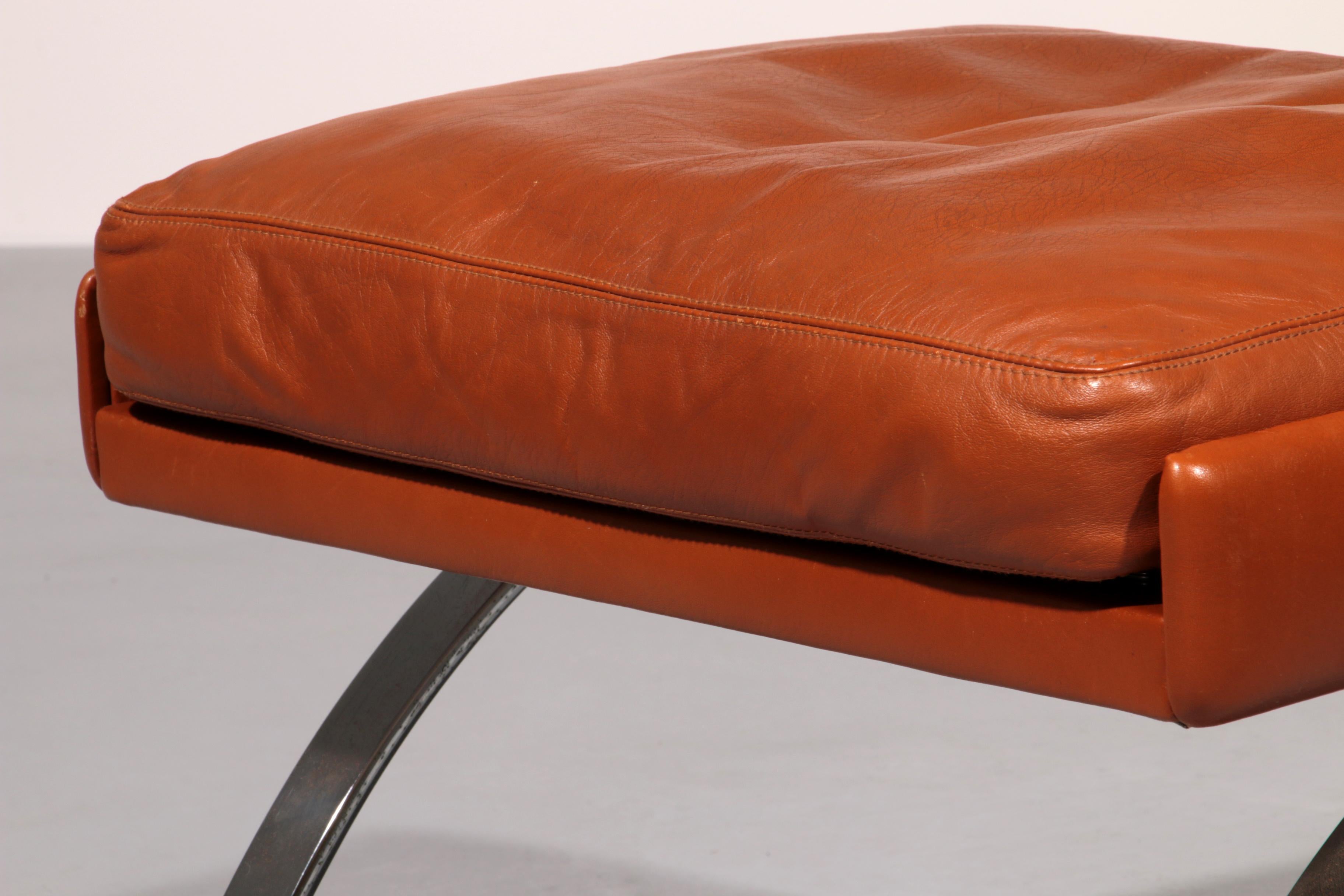 Congnac Leather COR SWING Lounch Chair whit Otterman By Adolf & Schöpfer 1976 For Sale 12
