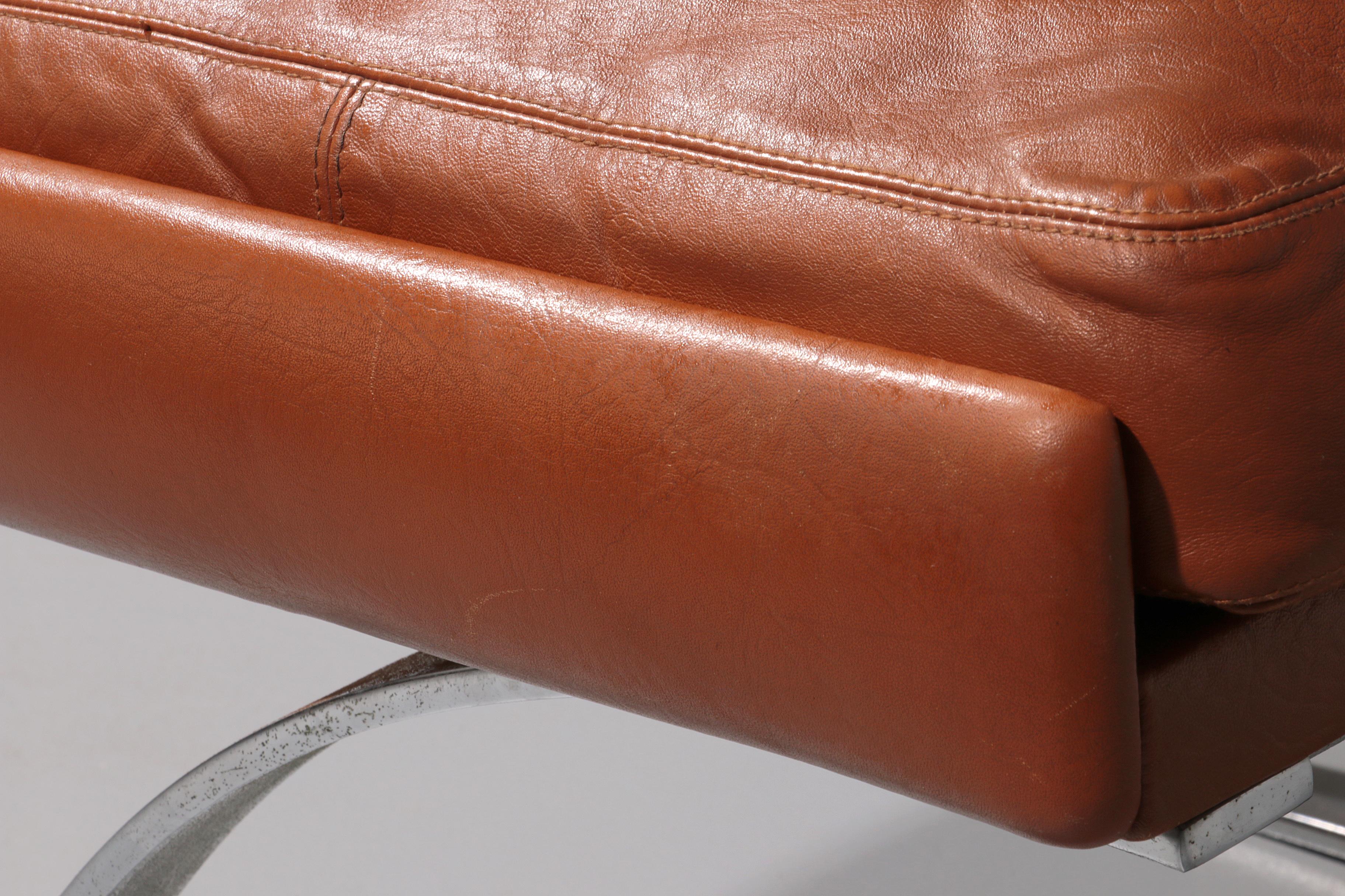 Congnac Leather COR SWING Lounch Chair whit Otterman By Adolf & Schöpfer 1976 For Sale 13