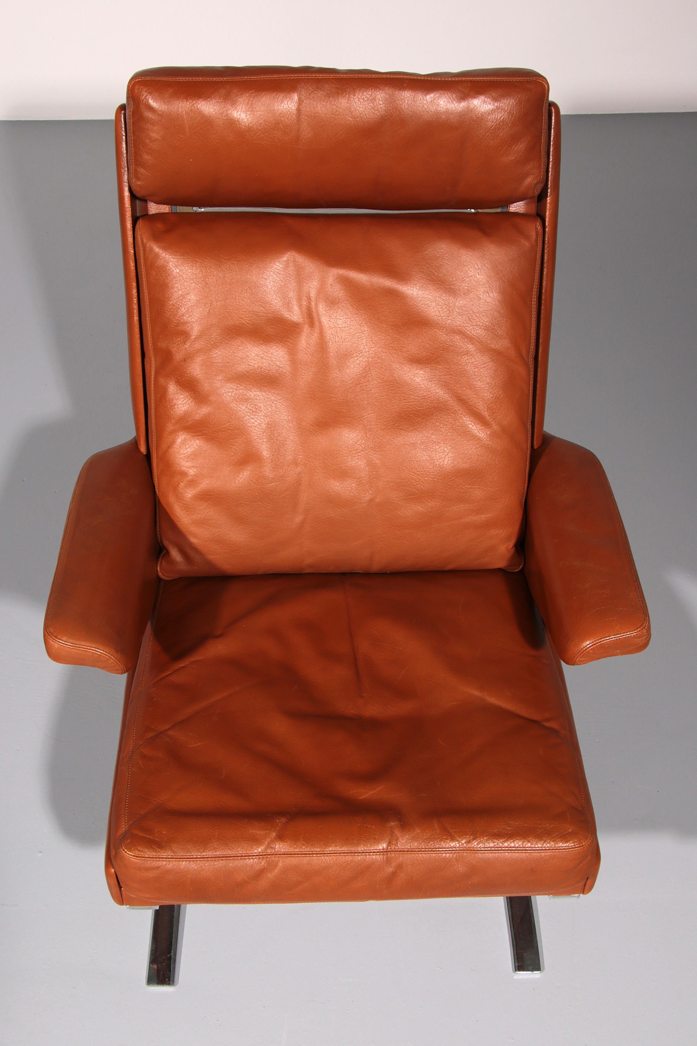 Congnac Leather COR SWING Lounch Chair whit Otterman By Adolf & Schöpfer 1976 For Sale 1