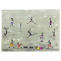 Congo Artist Rene Bokoko Imaginative African Human Gouache