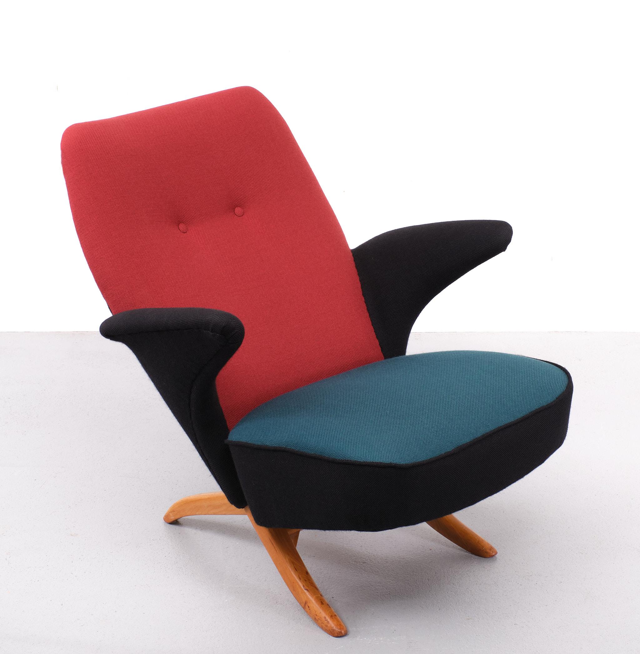 Mid-Century Modern Congo & Penguin Lounge chairs Design Theo Ruth for  Artifort, 1950s