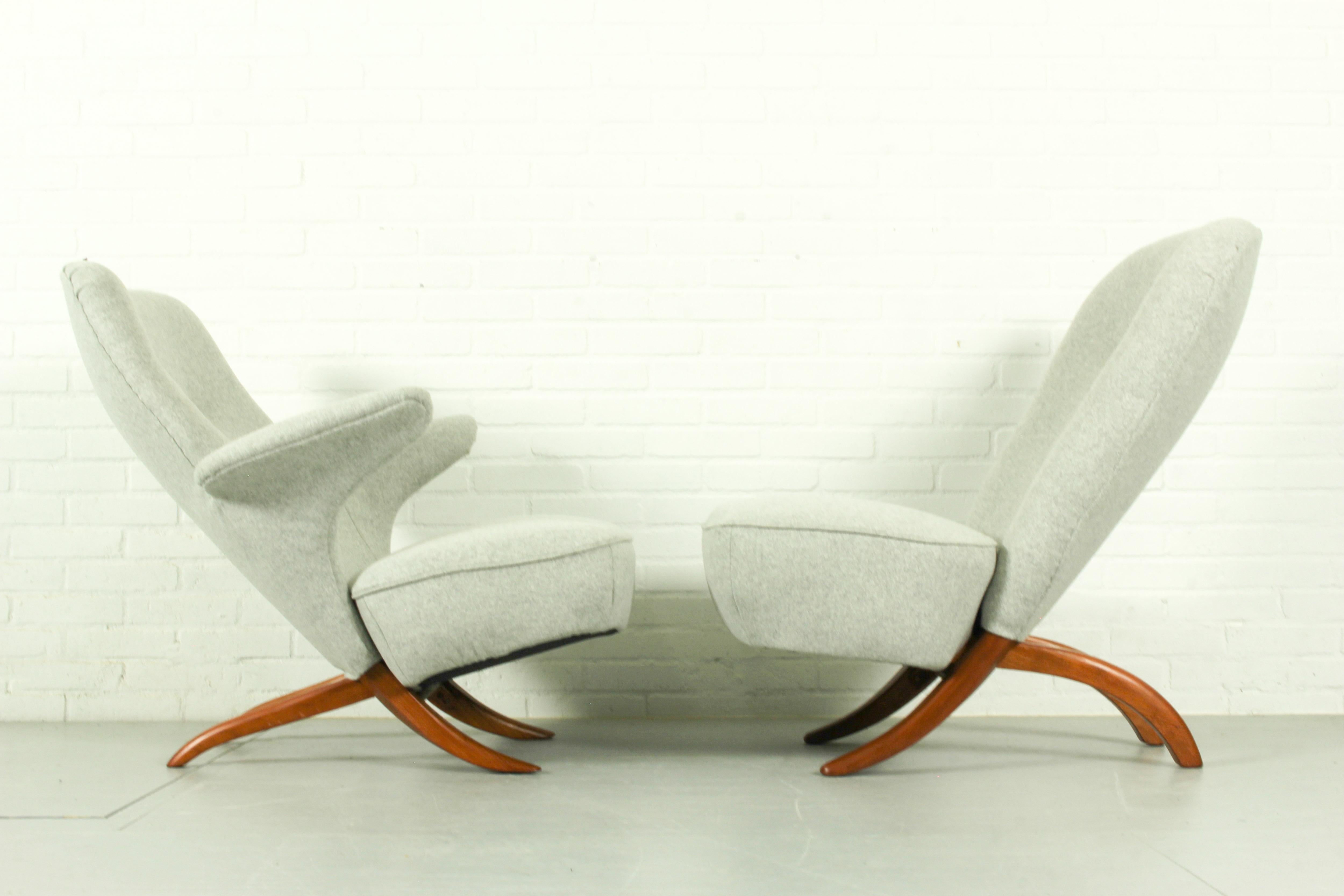Congo & Pinguin Lounge Chair von Theo Ruth für Artifort, Niederlande, 1957  (Wolle) im Angebot