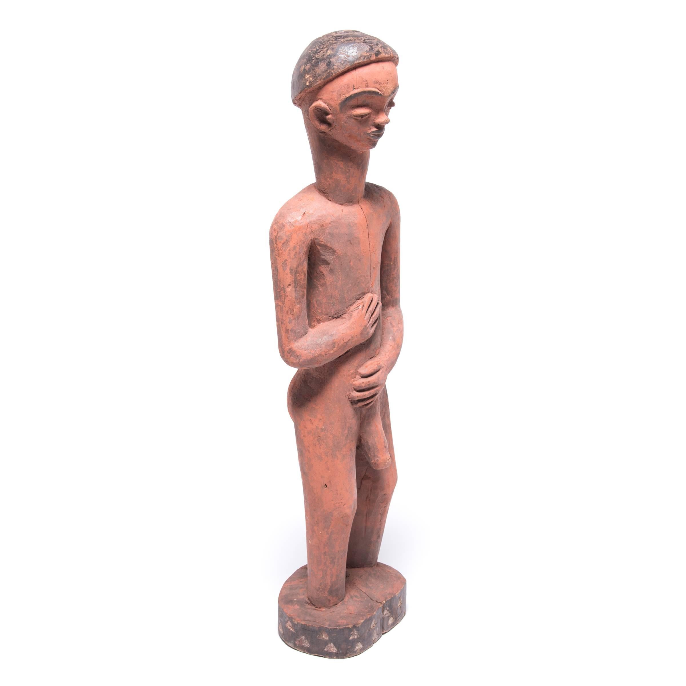 Hand-Carved Painted African Pende Altar Figure, c. 1900 For Sale