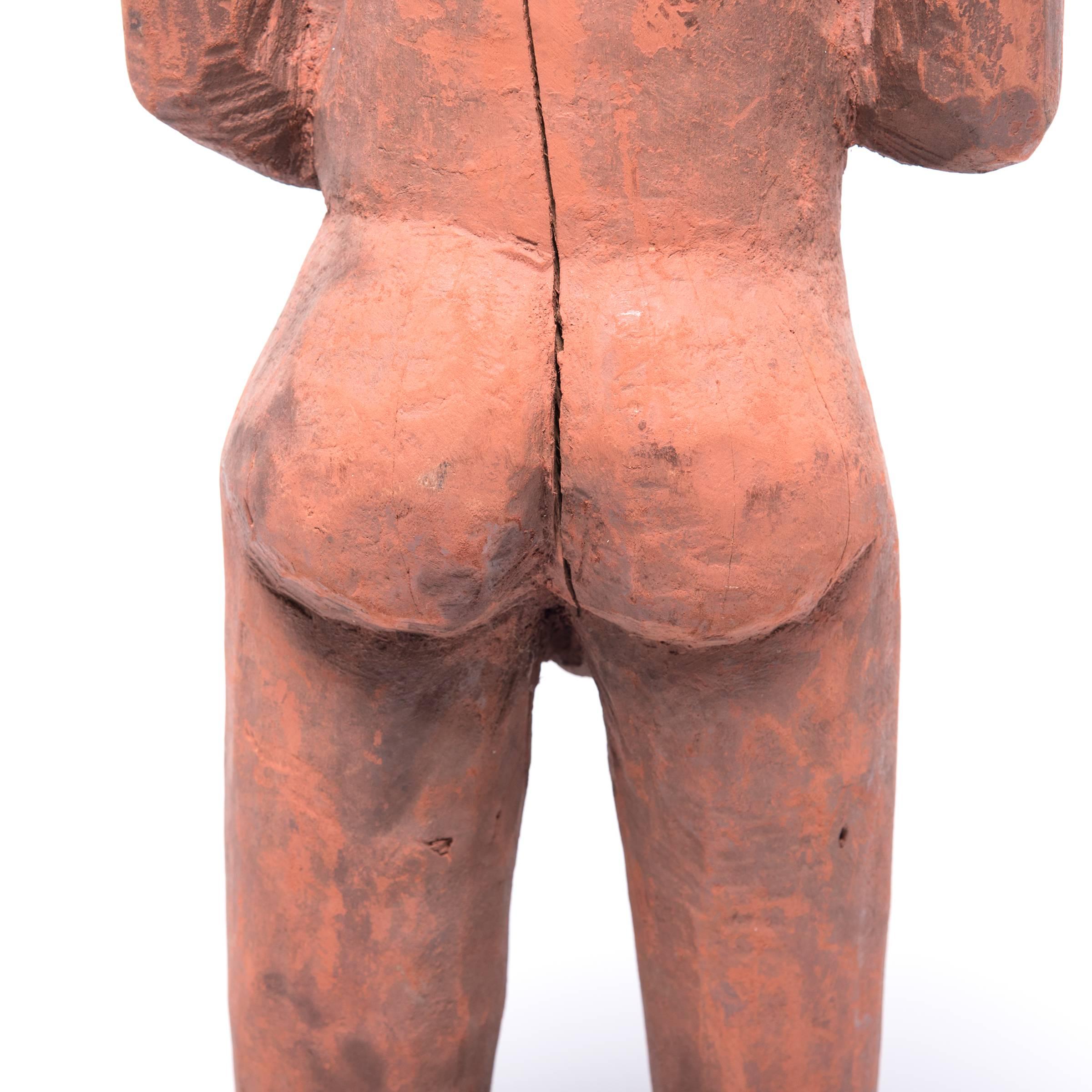 Wood Painted African Pende Altar Figure, c. 1900 For Sale