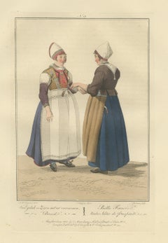 „Glückwünsche an die Braut“, Druck mit niederländischen Trachten, Maaskamp, 1811