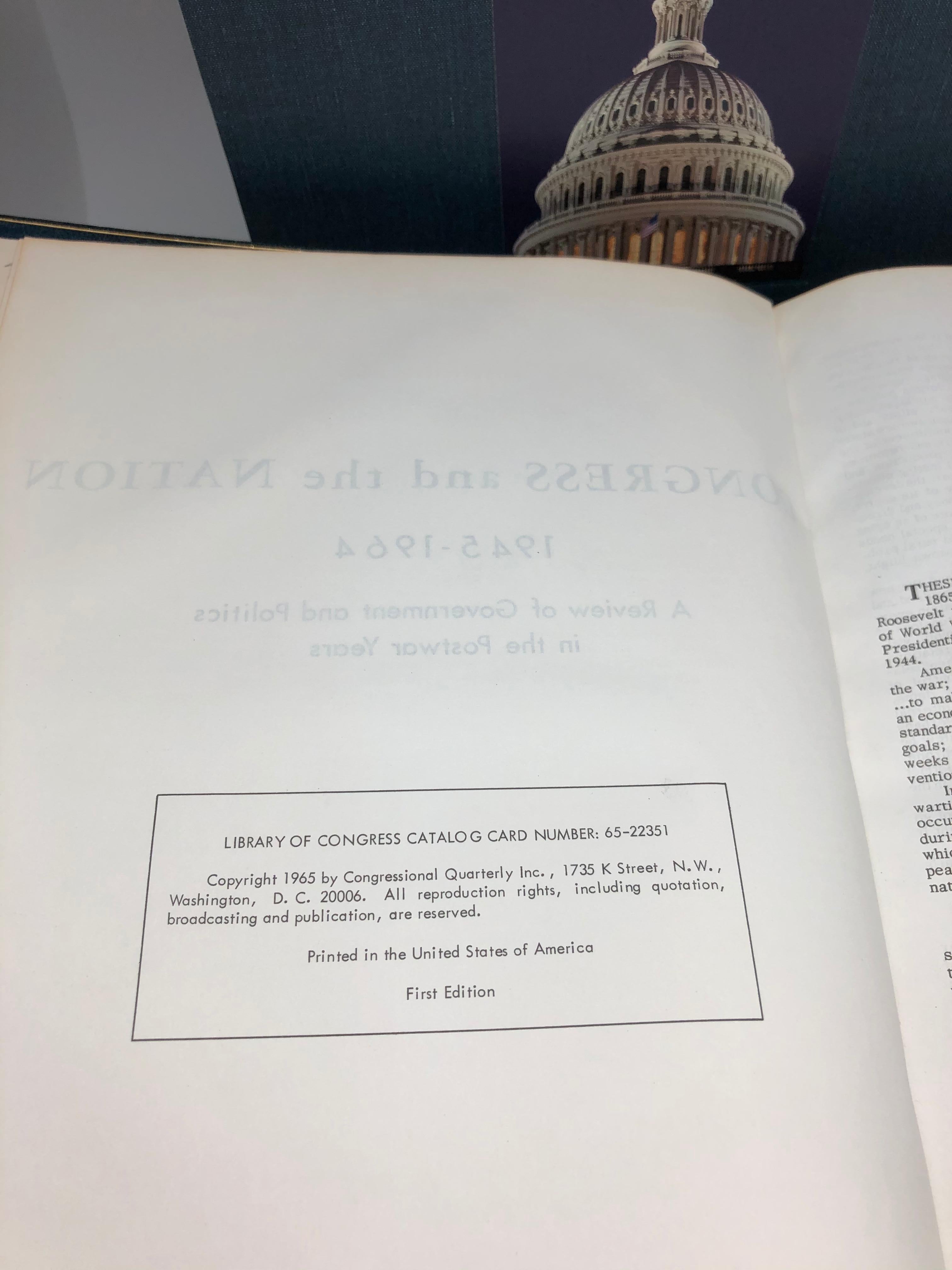 « Congress and the Nation 1946-1964 », première édition en deux volumes, publiée en 1965 Bon état - En vente à Colorado Springs, CO