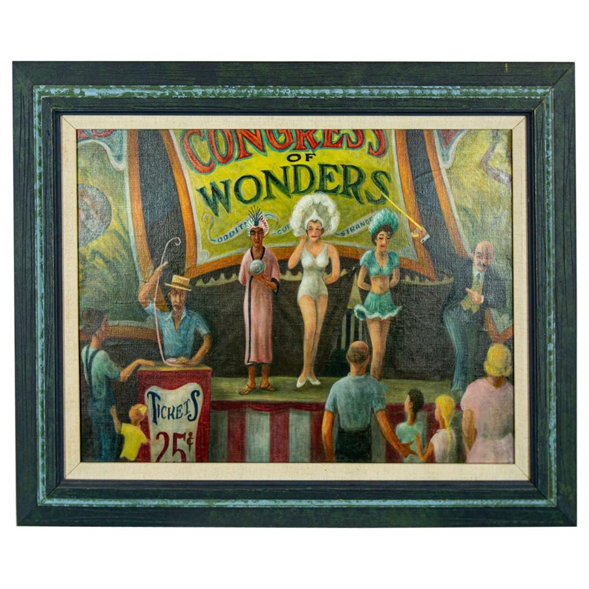 Congress of Wonders Circus Painting by Dennis Meighan Burlingame NY