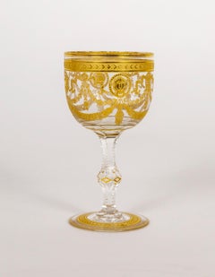Bicchiere da vino Claret in cristallo dorato in stile Congresso di Saint Louis