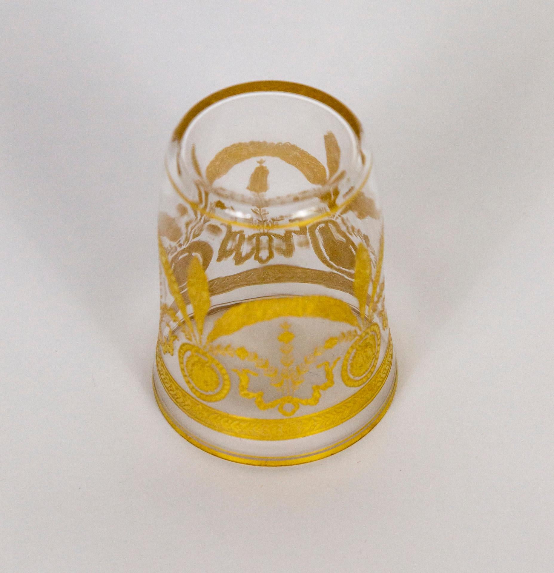 20th Century Congress Style Gilt Crystal Tumblers by Saint-Louis, Set of 11