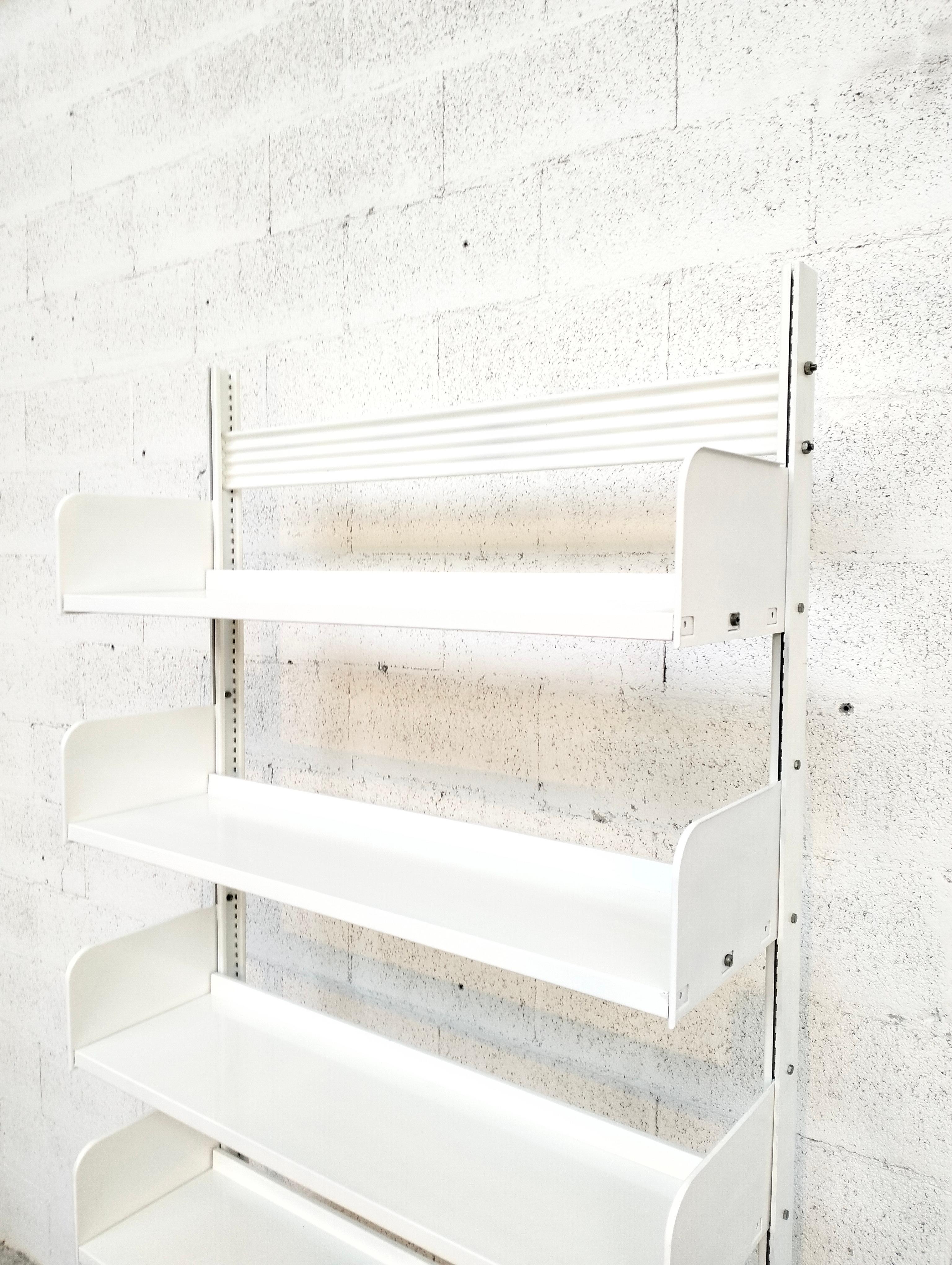 Mid-20th Century Congresso by Lips Vago White Metal Bookcase 60s For Sale