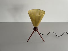 Conic Shade Teak Tripod Table Lamp, 1950s, Germany